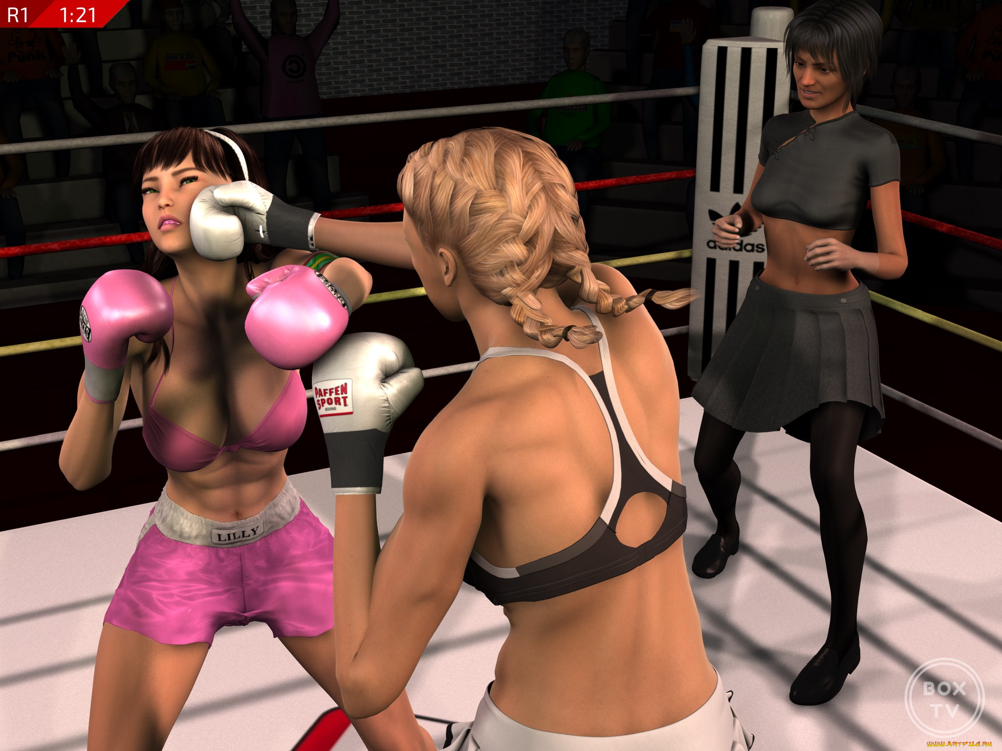 Женский бокс 3d