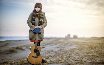 Картинка музыка -другое гитара азиатка взгляд девушка