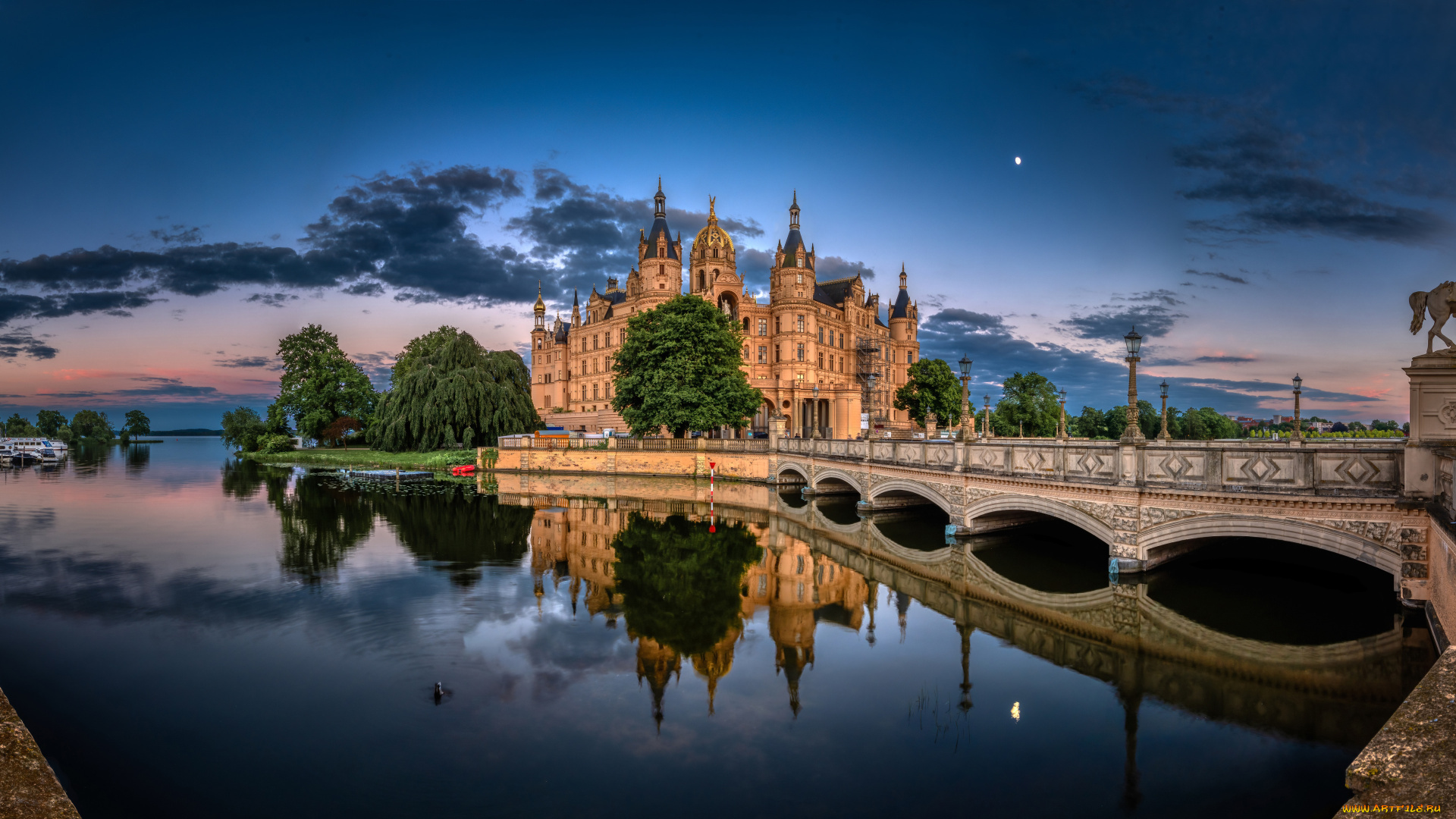 шверинский, замок, города, замки, германии, schwerin, castle