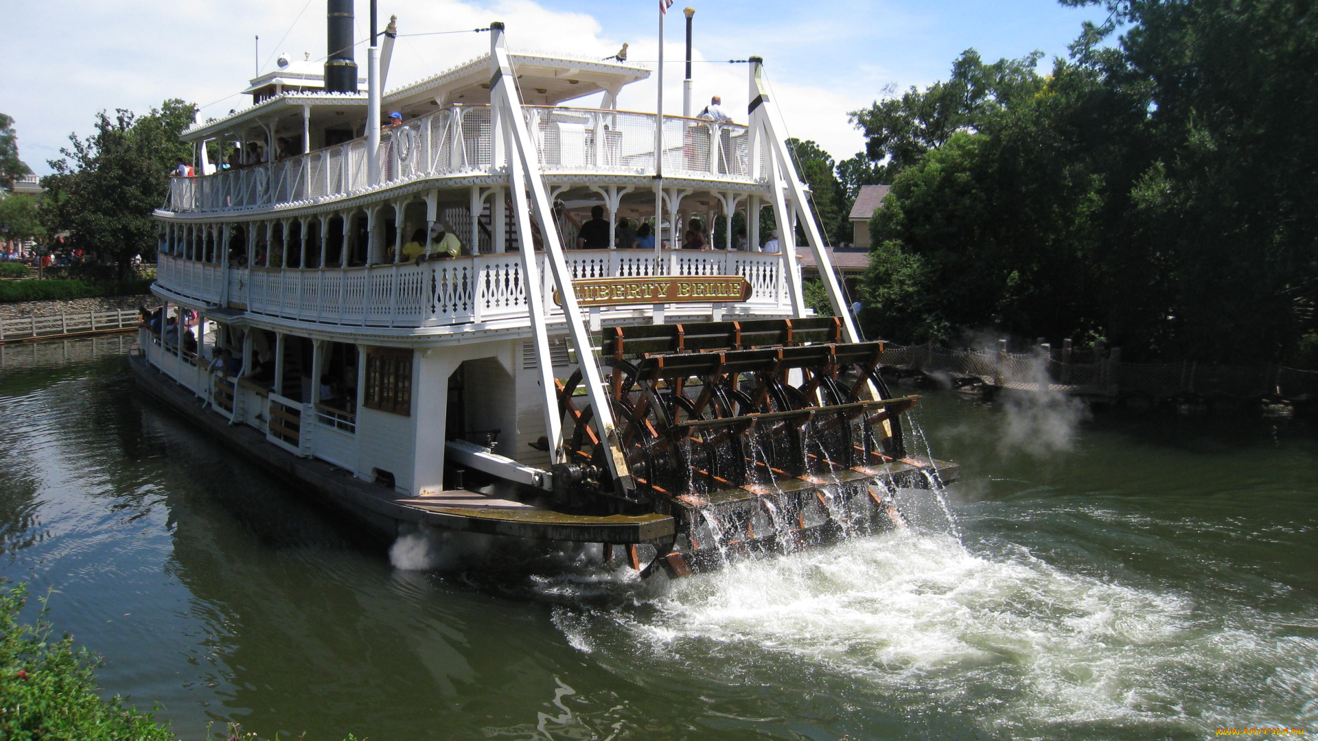 riverboat, at, disney, корабли, пароходы, речной, прогулочный, колесный, пароход