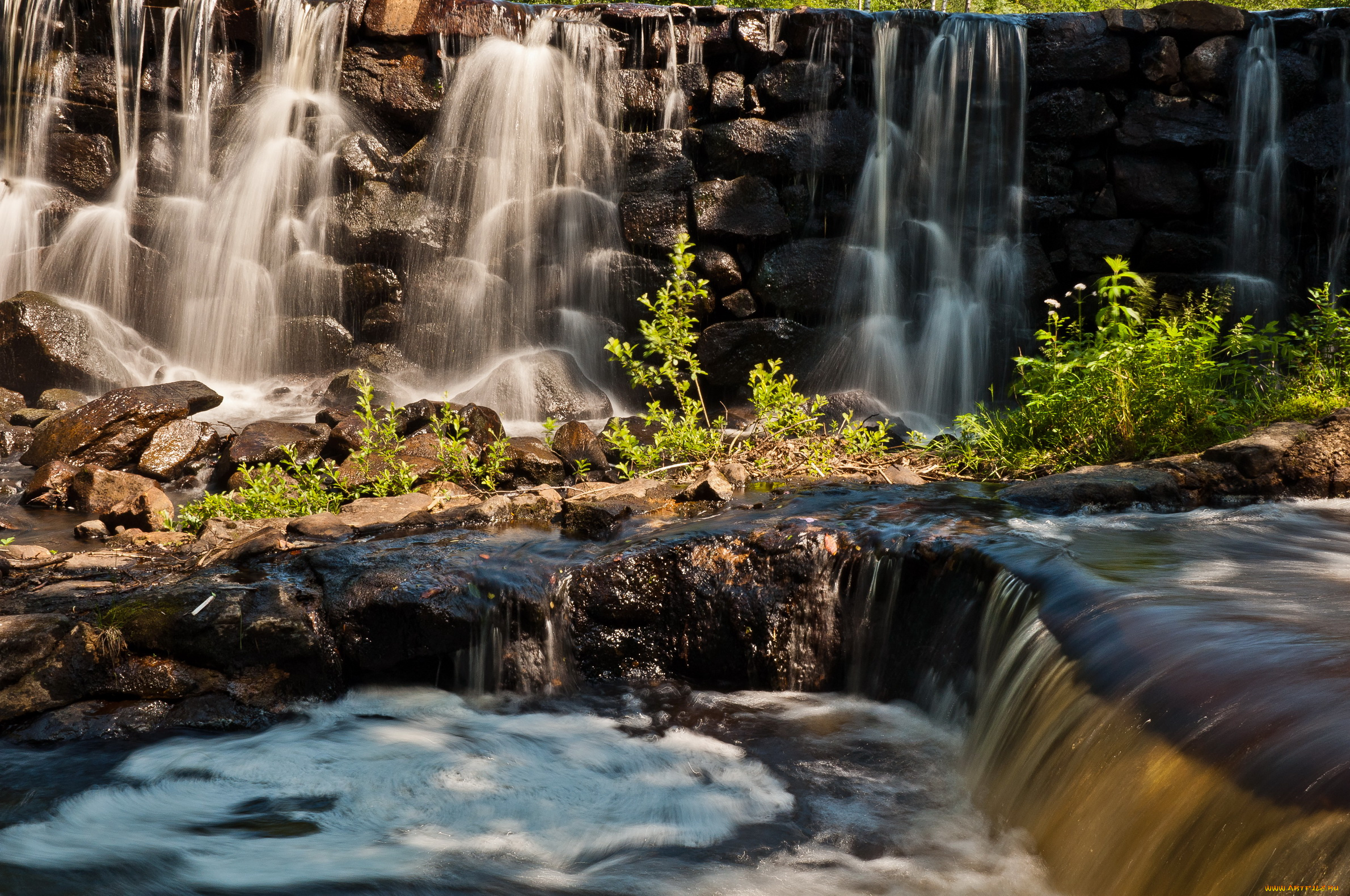 швеция, аngelholm, природа, водопады, водопад