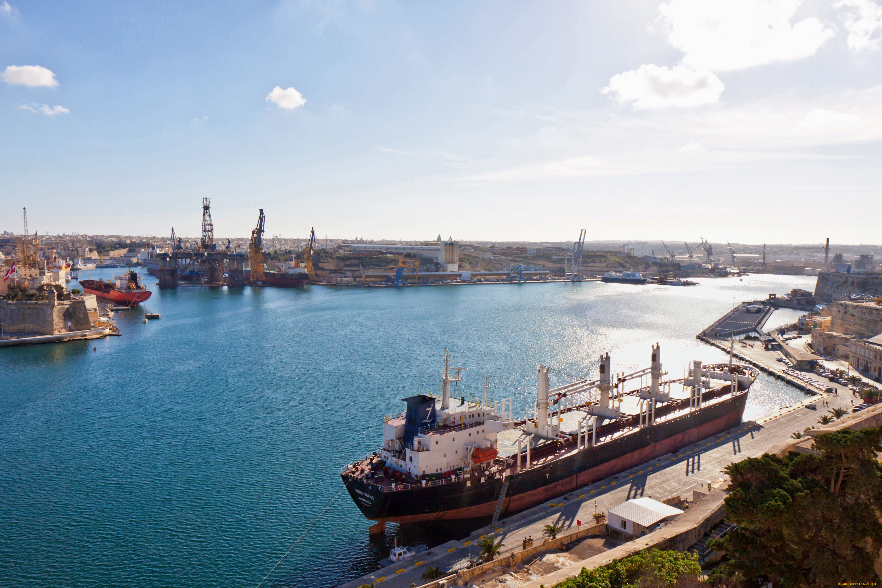 valletta, malta, корабли, порты, причалы, великая, гавань, мальта, grand, harbour, валлетта