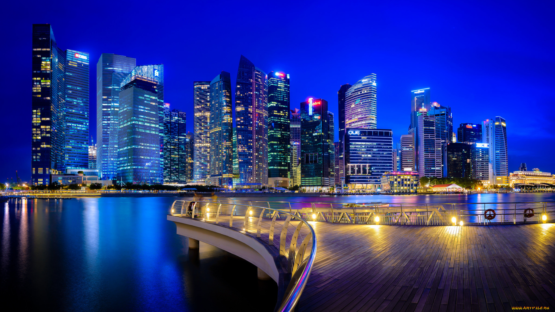 города, сингапур, , сингапур, небоскрёбы, ночной, город, здания, singapore