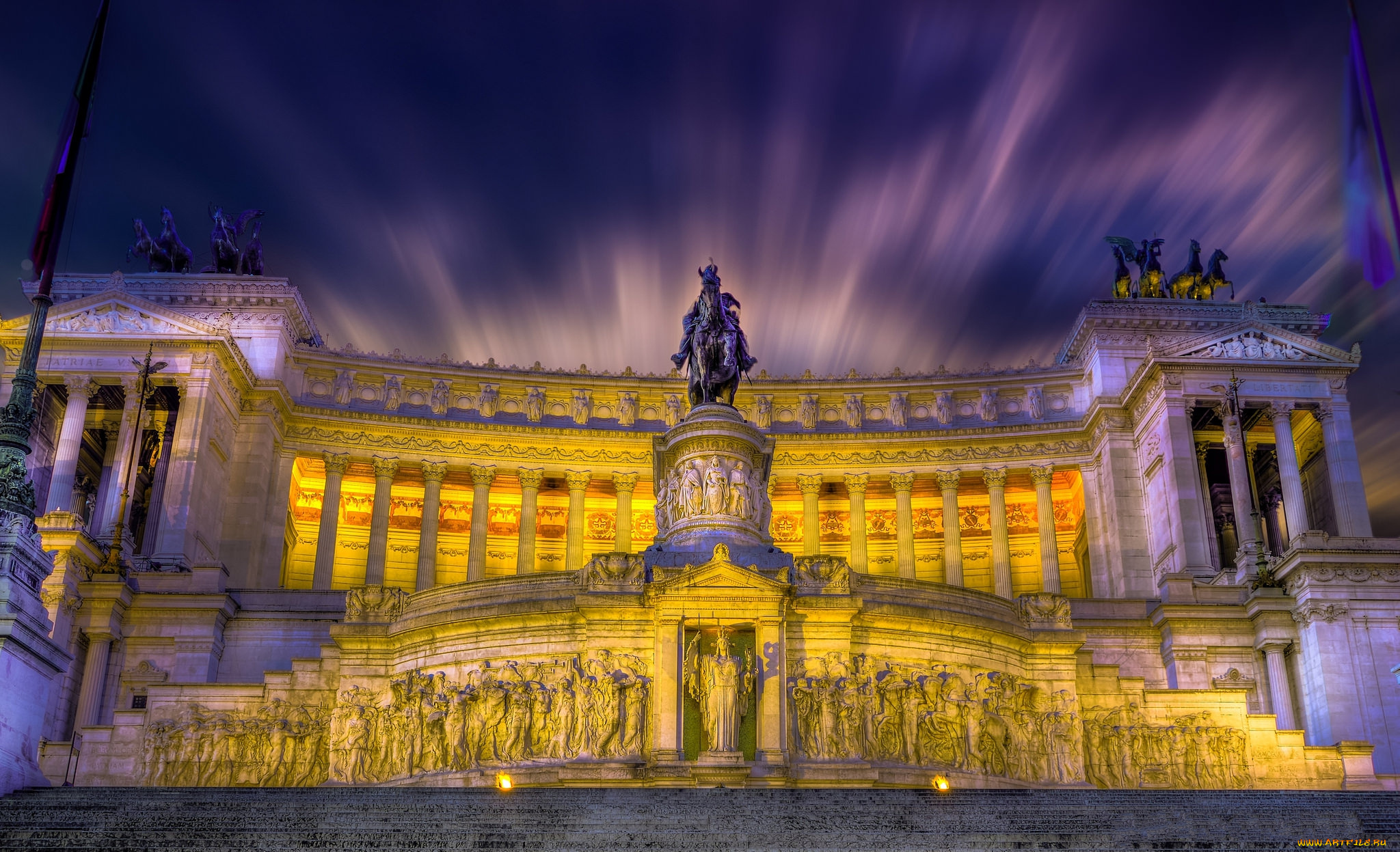 monument, vittorio, emanuele, ii, города, -, памятники, , скульптуры, , арт-объекты, монумент, дворец, ночь