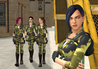 Картинка 3д+графика армия+ military взгляд девушки фон