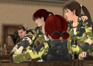 Картинка 3д+графика армия+ military фон взгляд девушки