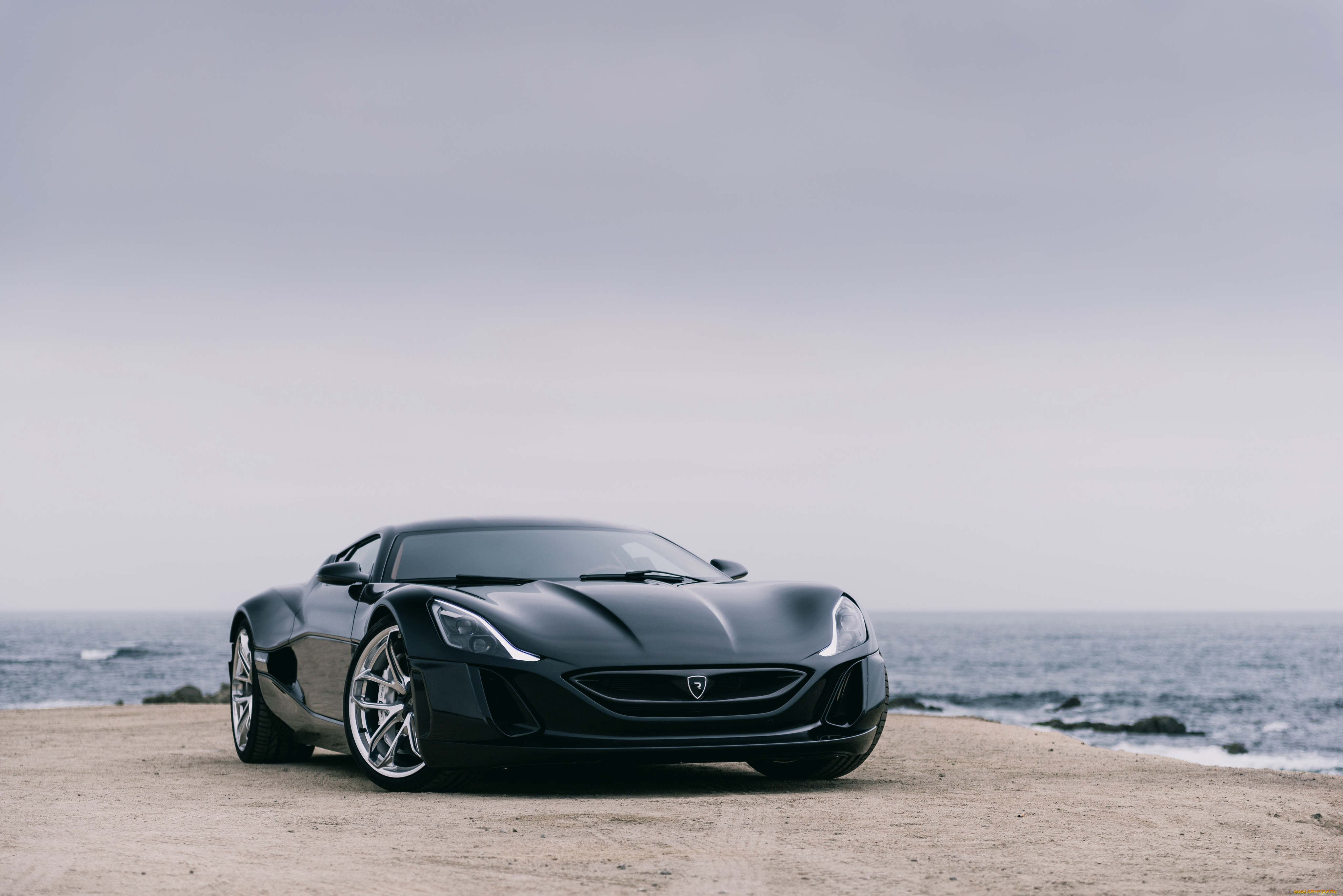 rimac, concept, one, автомобили, rimac, черный, берег, море