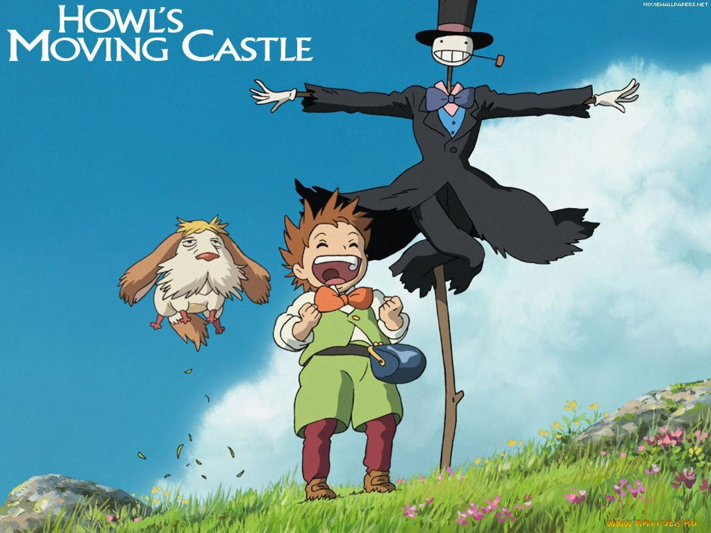 аниме, howl`s, moving, castle