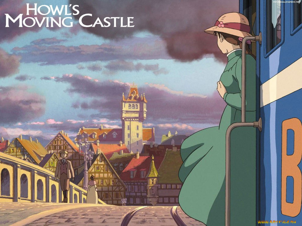 аниме, howl`s, moving, castle