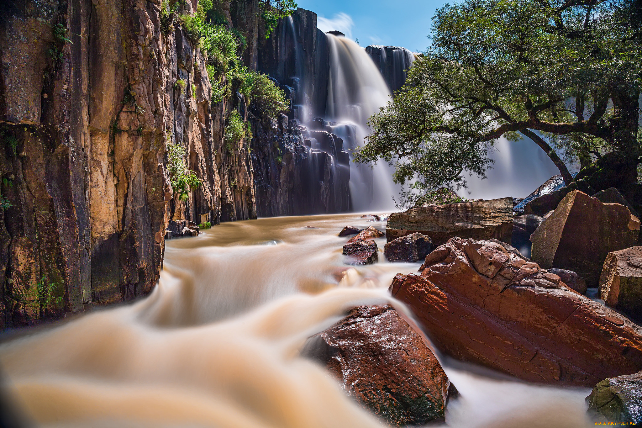 природа, водопады, cascada, de, la, concepcion, aculco, mexico, акулько, мексика, водопад, каскад, река, камни