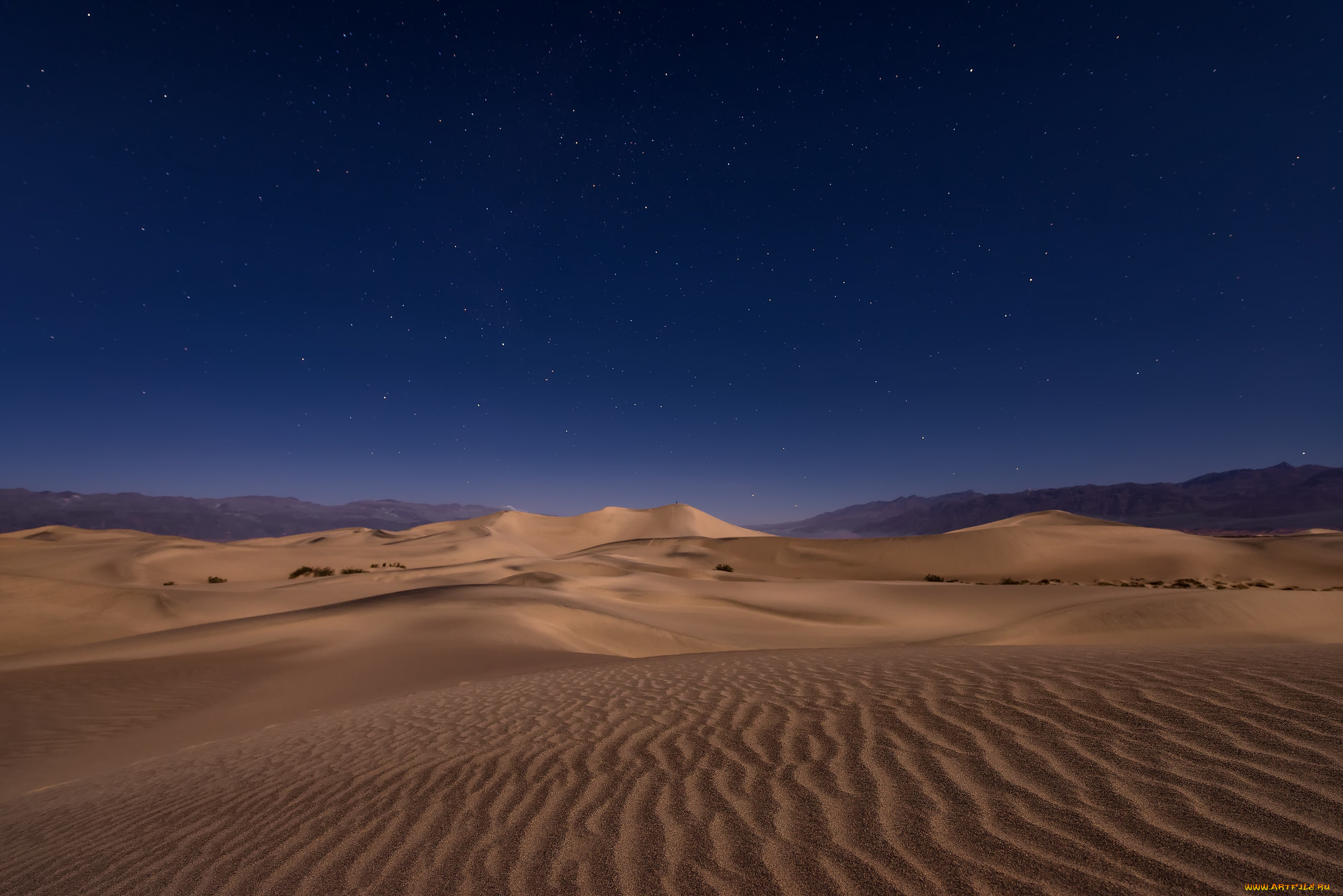 природа, пустыни, барханы, песок, ночь