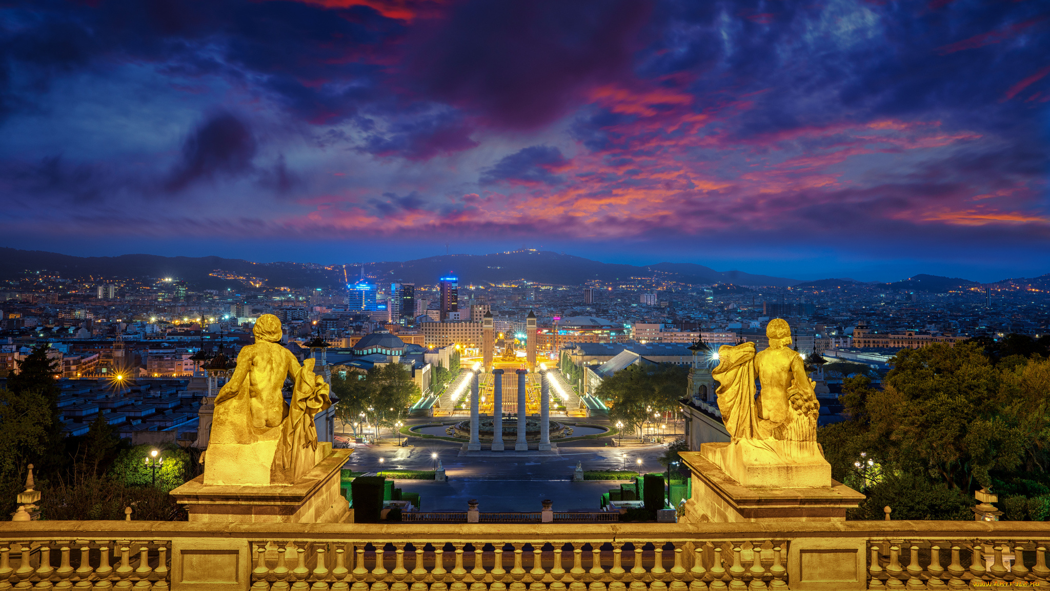 magic, fountain, in, barcelona, города, барселона, , испания, простор