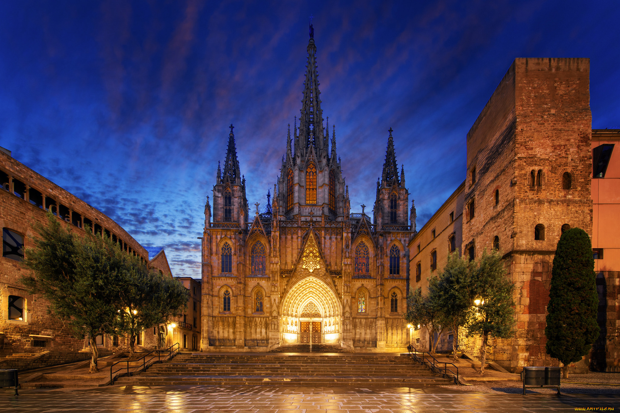 gothic, barcelona, cathedra, города, барселона, , испания, простор