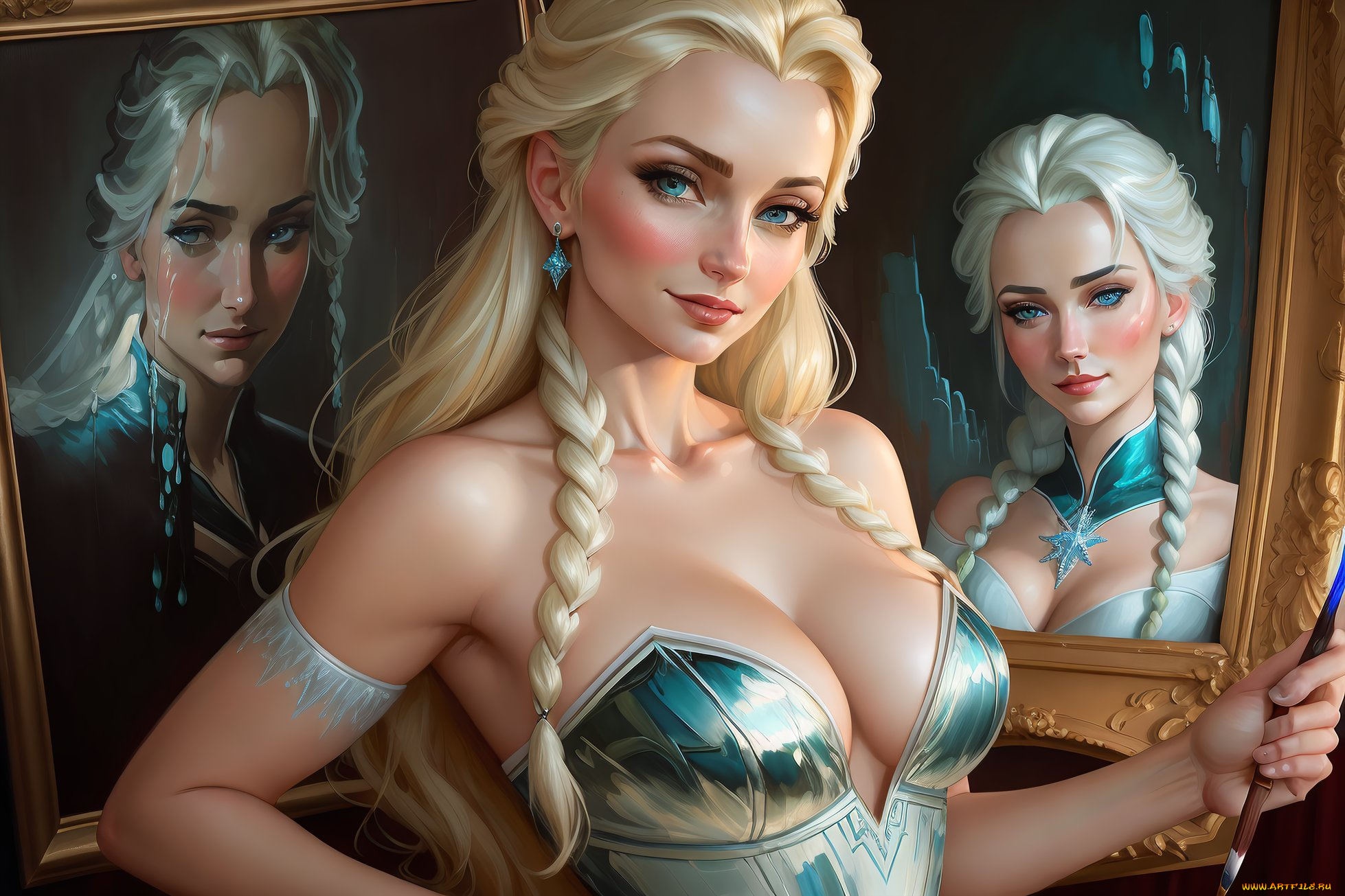 elsa, рисованное, кино, , мультфильмы, нейросети, графика, нейроарт, ai, art, нейронные, сети, рисунки, нейро, искусство