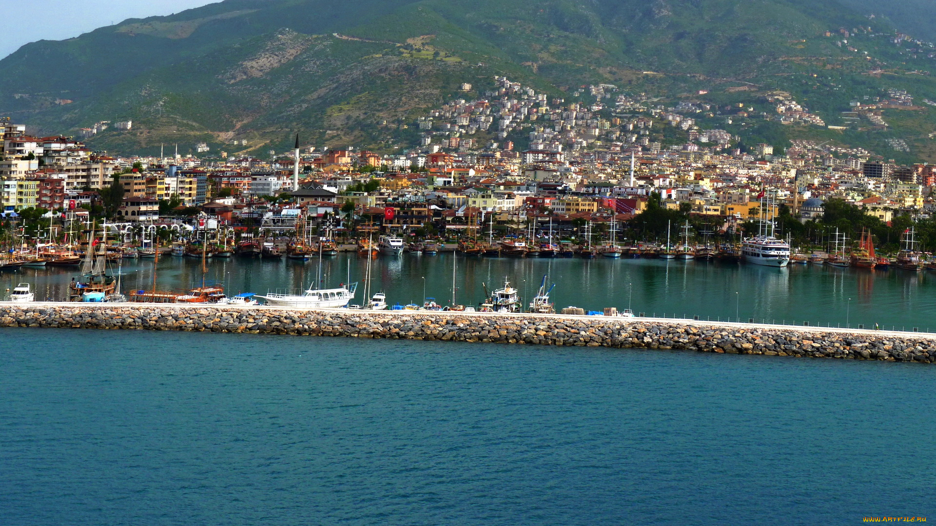 турция, alanya, города, панорамы, панорама