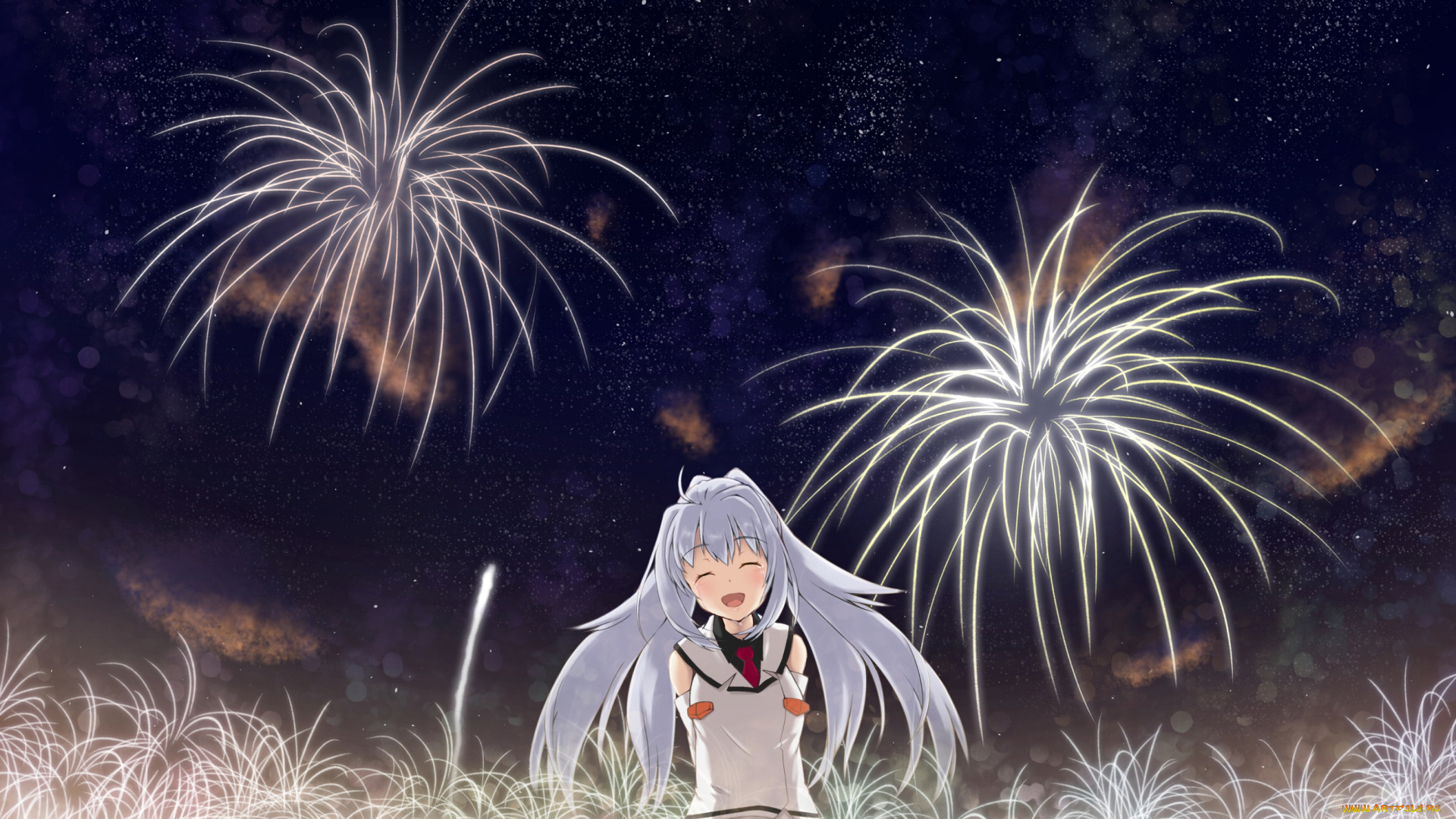 plastic, memories, аниме, ночь, арт, девушка, салюты, plastic, memories, tagme, artist, isla