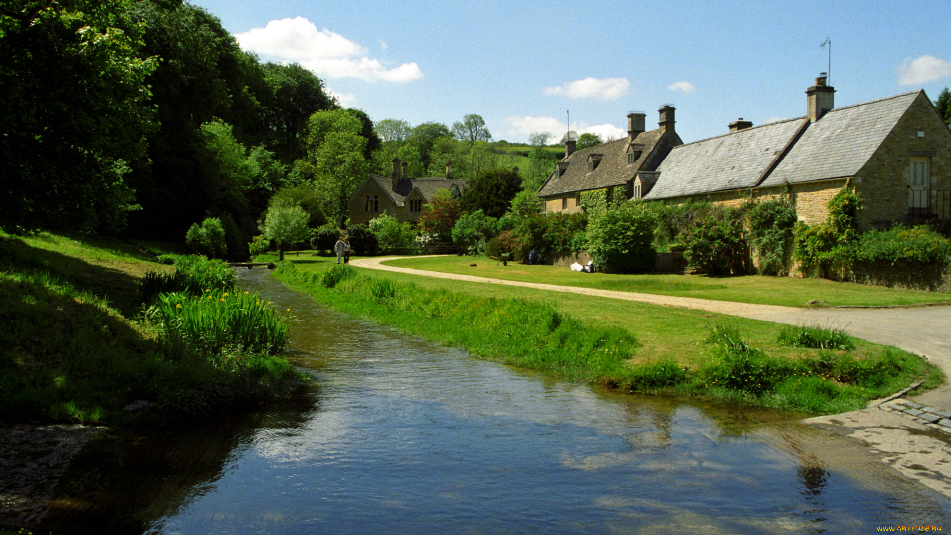 cotswolds, england, города, улицы, площади, набережные, деревья, река, дома