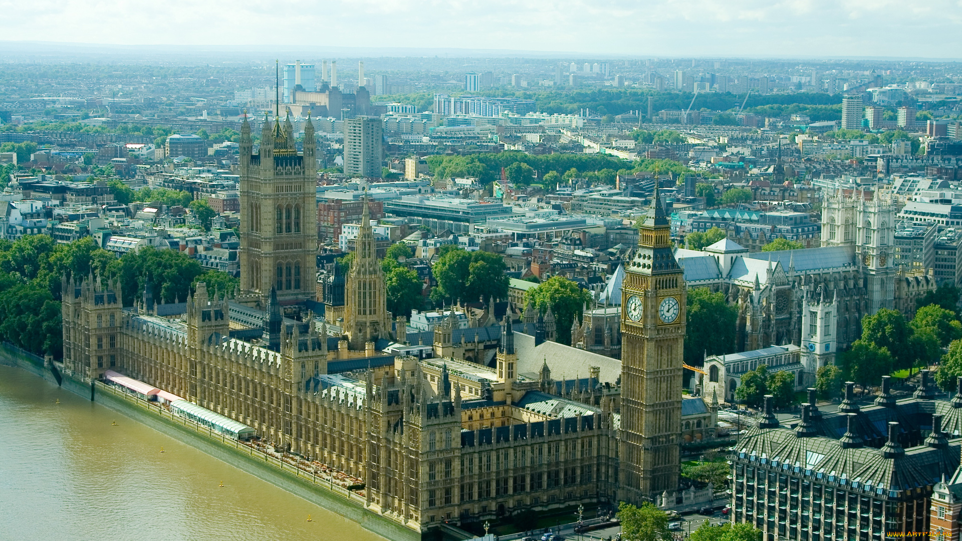 westminster, palace, города, лондон, великобритания, мост, река, дома