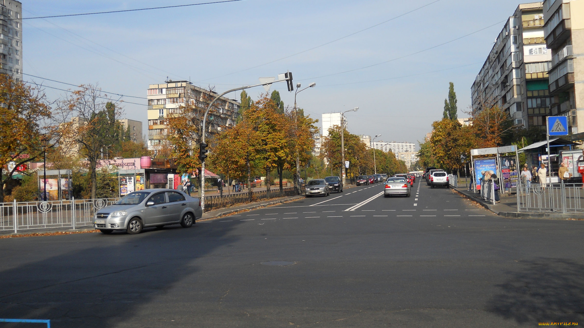 улица, бучмы, в, киеве, города, киев, , украина, улица, бучмы, дорога, осень, киев