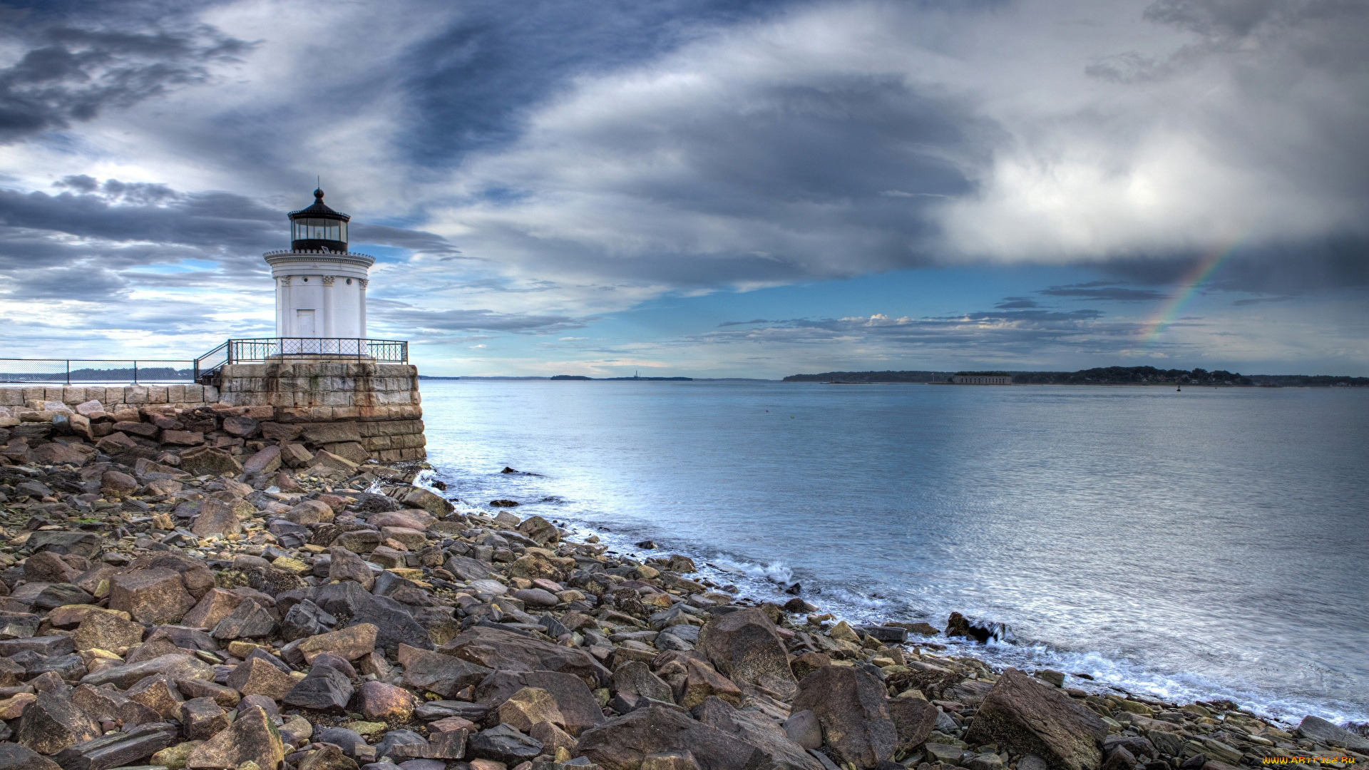 portland, breakwater, light, usa, природа, маяки, portland, breakwater, light