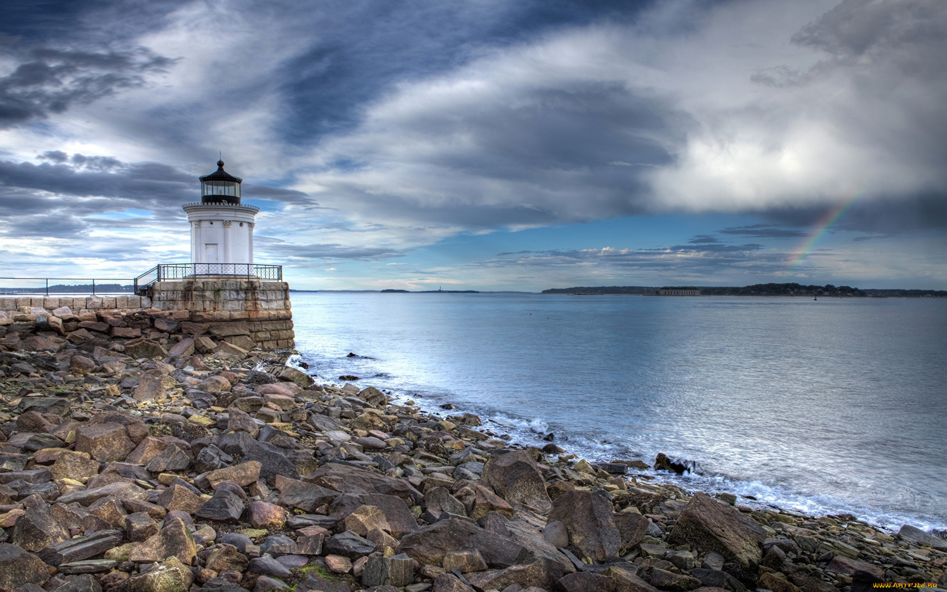 portland, breakwater, light, usa, природа, маяки, portland, breakwater, light