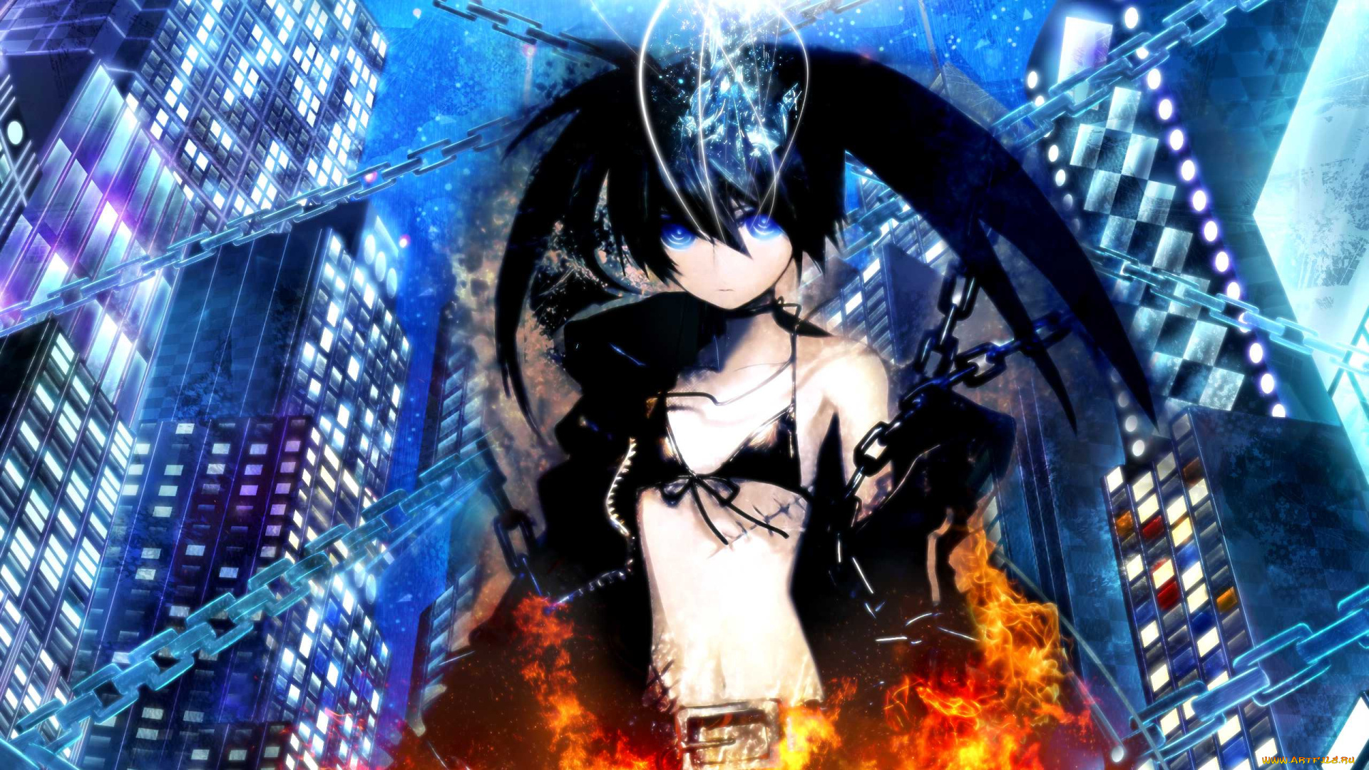 аниме, black, rock, shooter