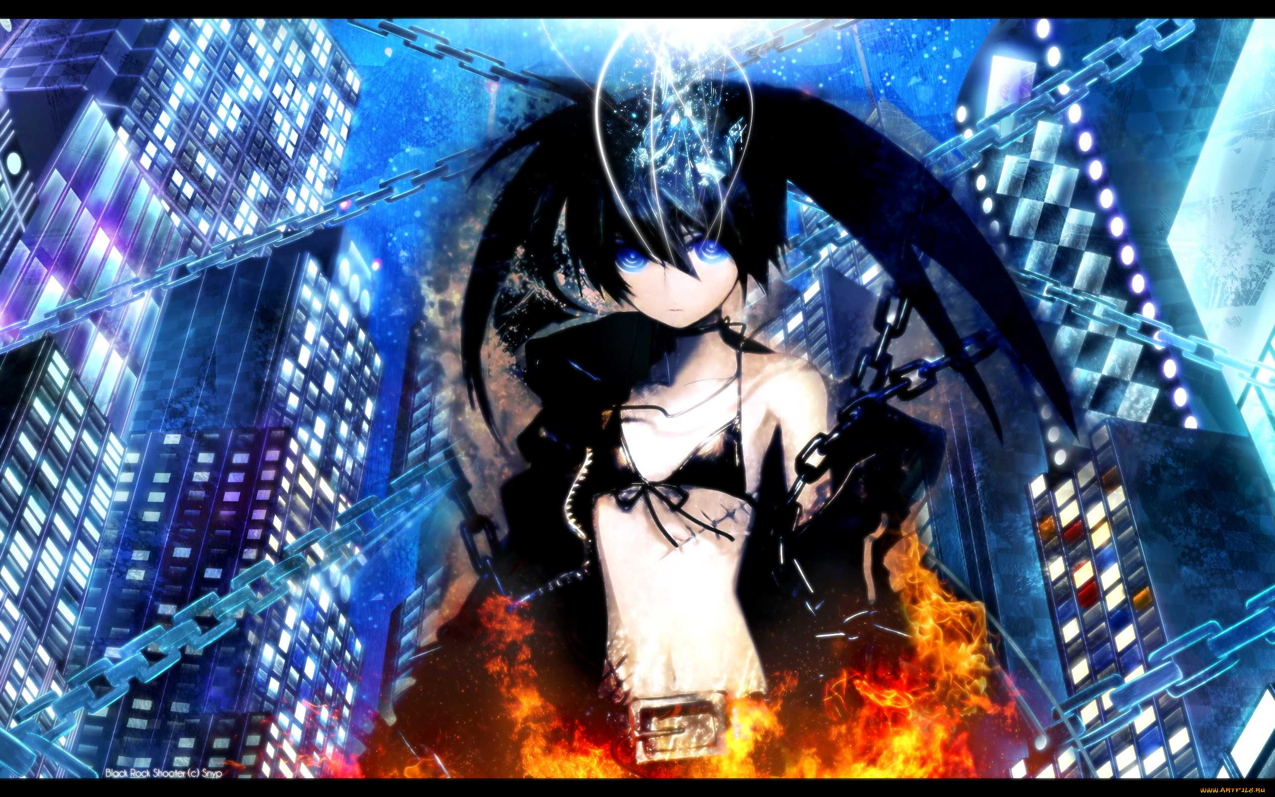 аниме, black, rock, shooter