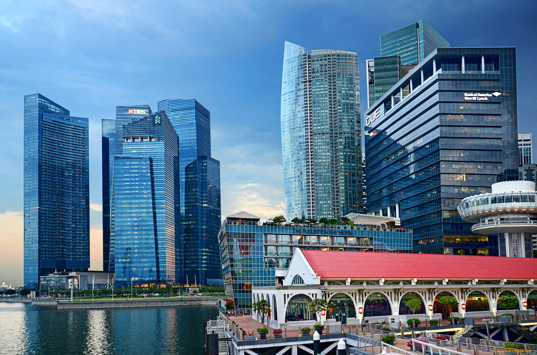 города, сингапур, небоскрёбы, здания
