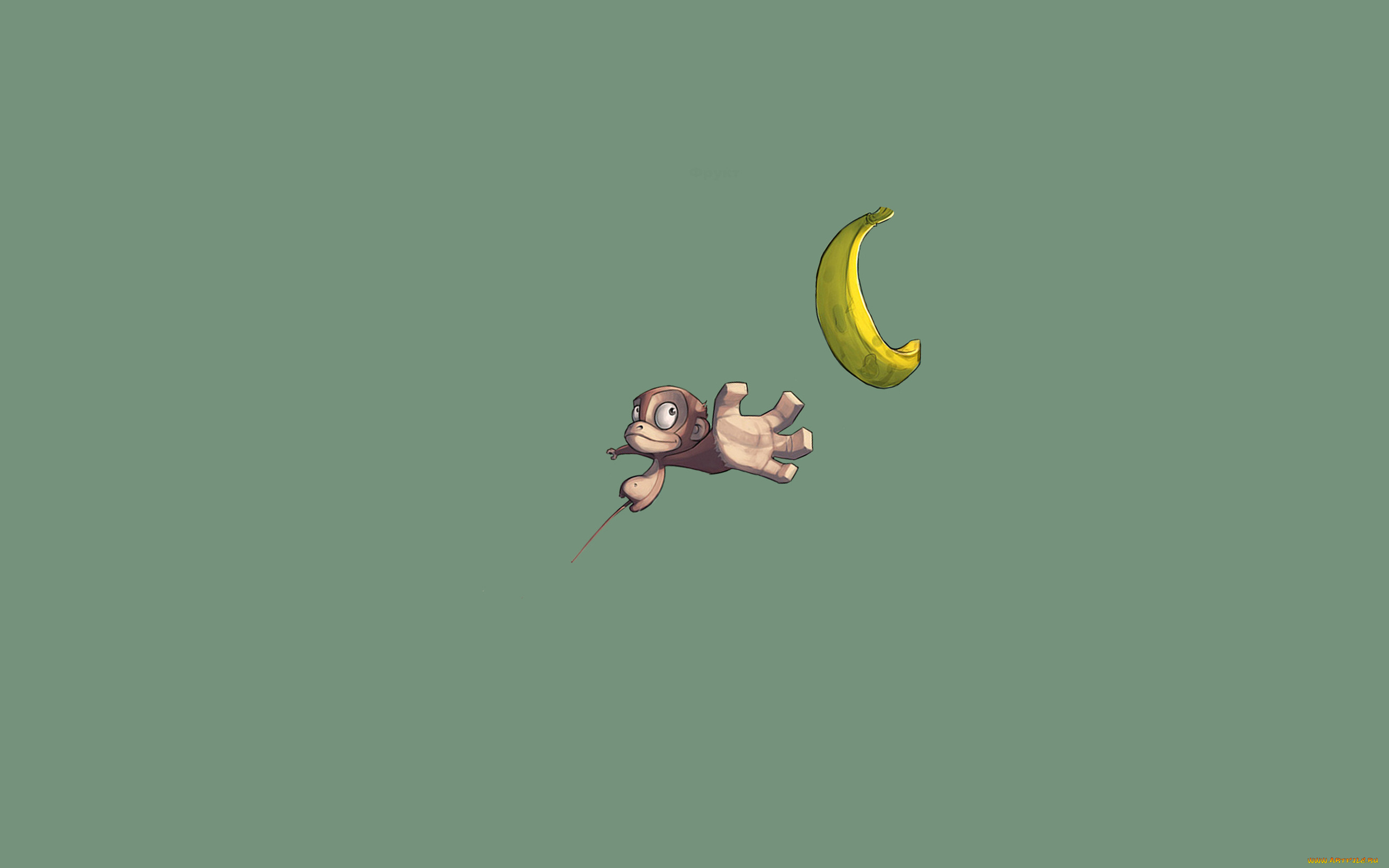 рисованные, минимализм, банан, обезьяна