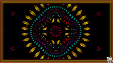 Картинка 3д графика fractal фракталы фон узор собачка цвета
