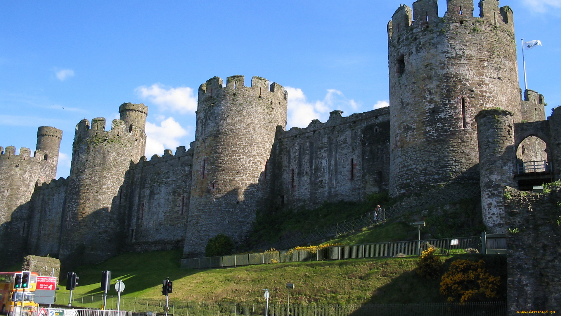 conwy, castle, wales, города, дворцы, замки, крепости, светофоры, древние, башни