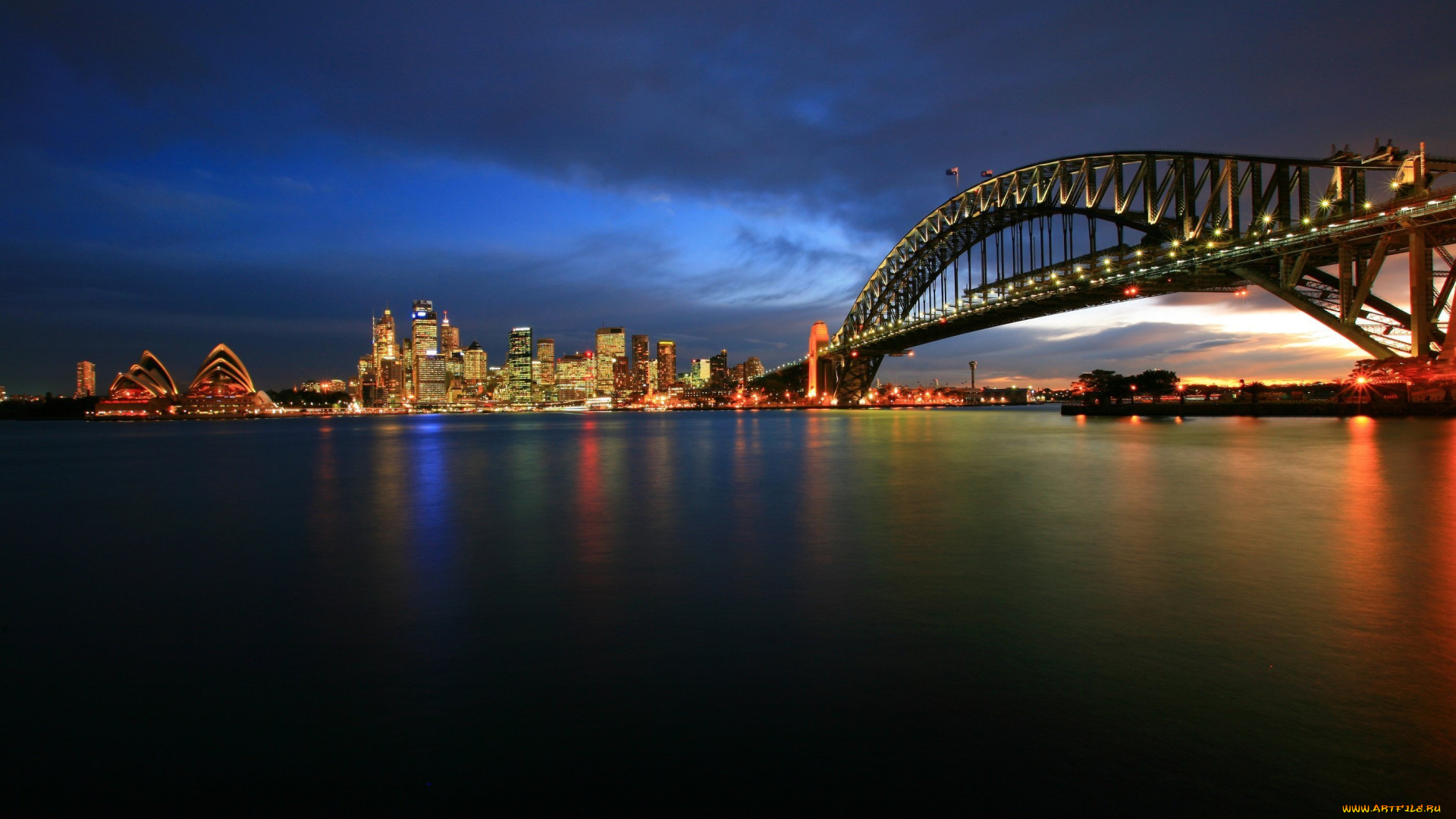 sydney, australia, города, сидней, австралия, ночной, город, здания