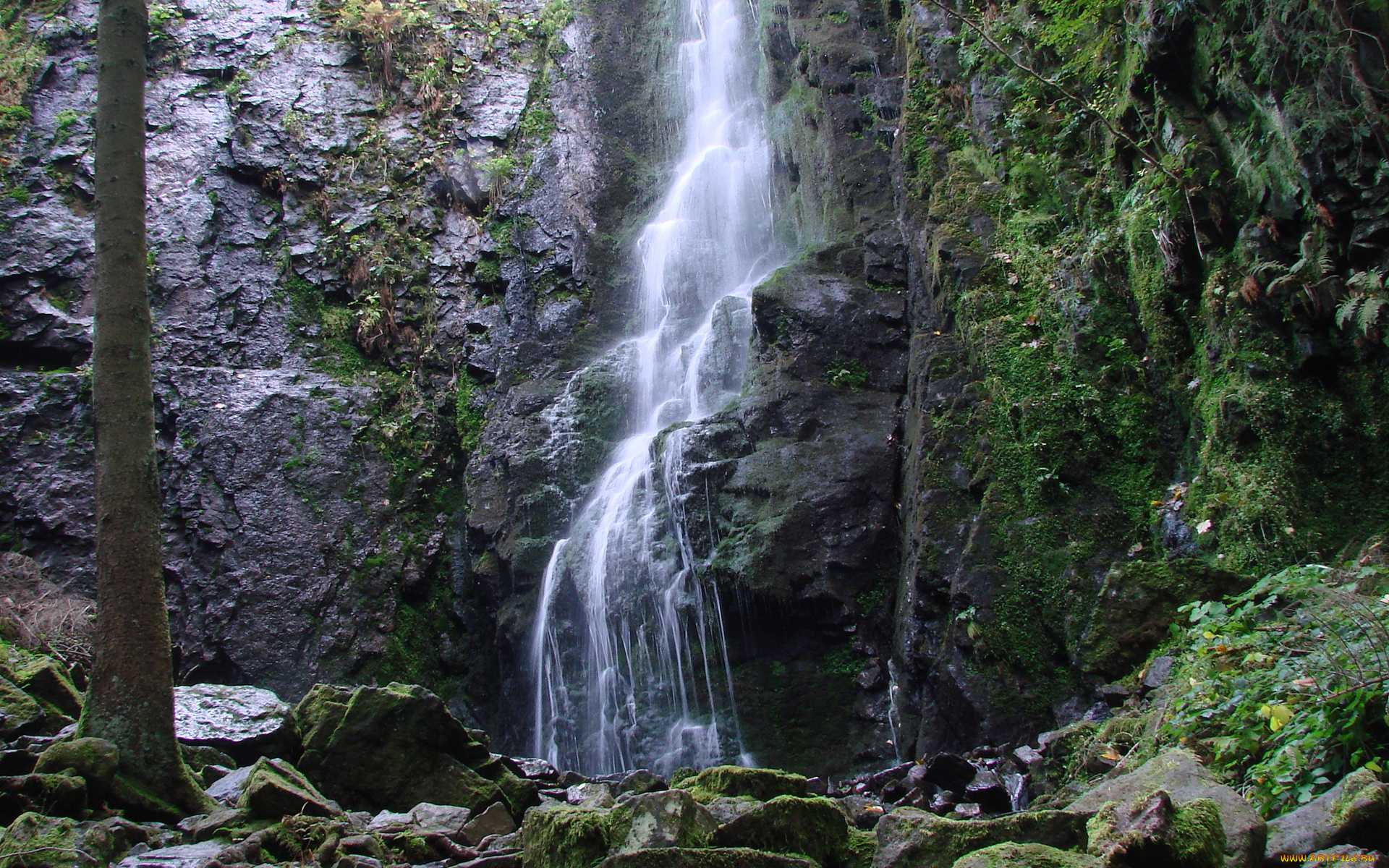 природа, водопады, камни, вода