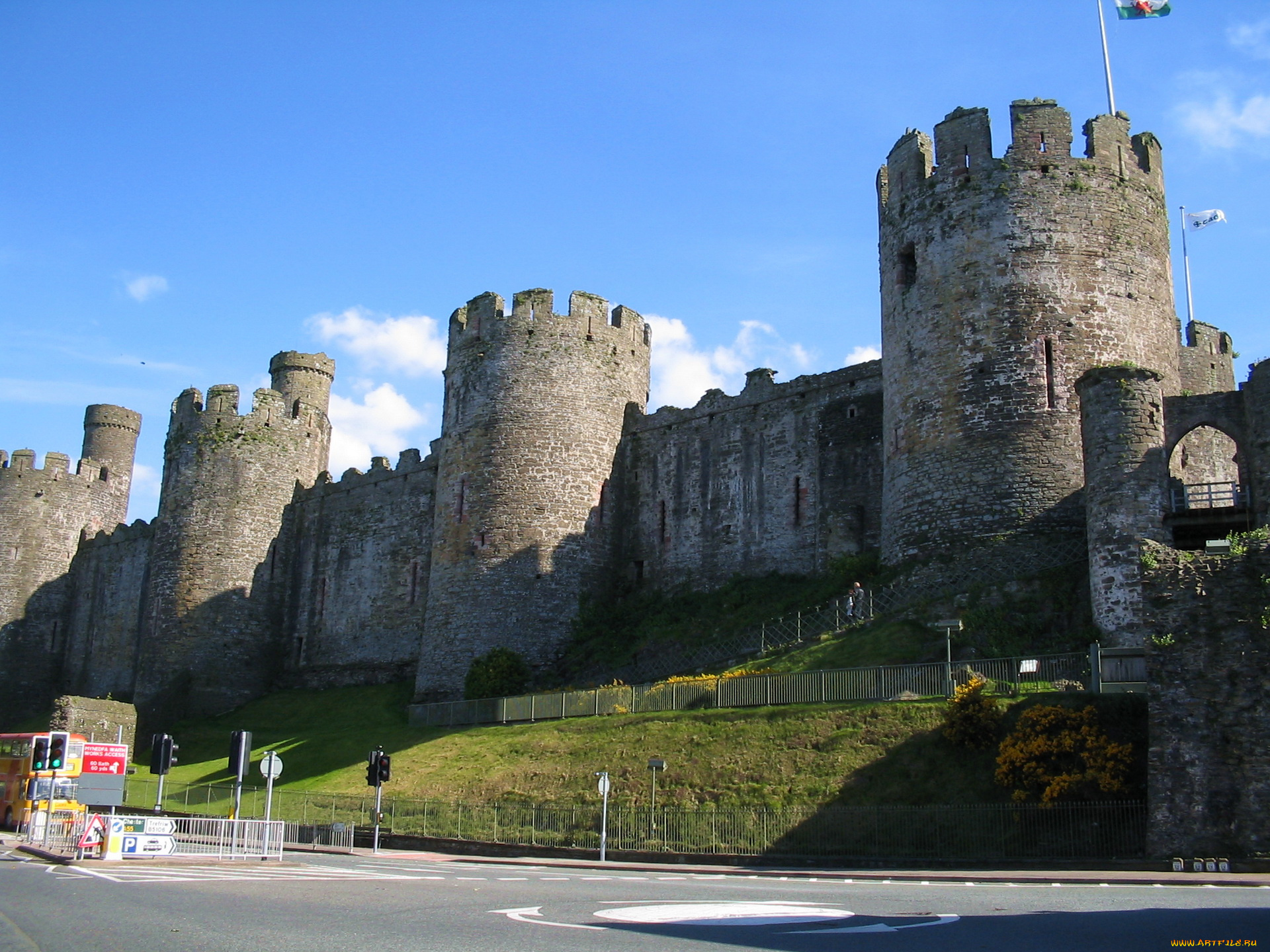 conwy, castle, wales, города, дворцы, замки, крепости, светофоры, древние, башни