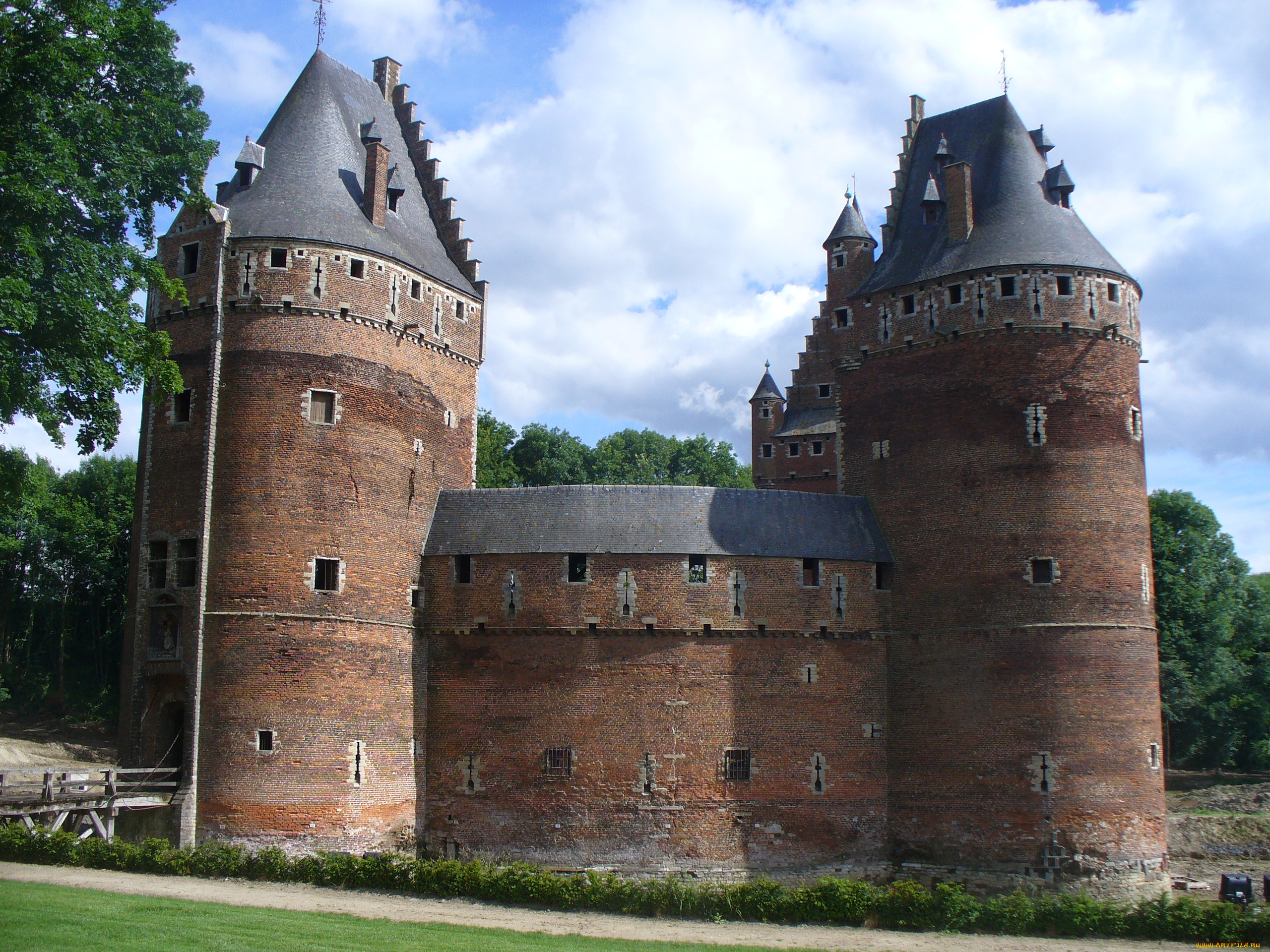 beersel, castle, belgium, города, дворцы, замки, крепости, башни, деревья