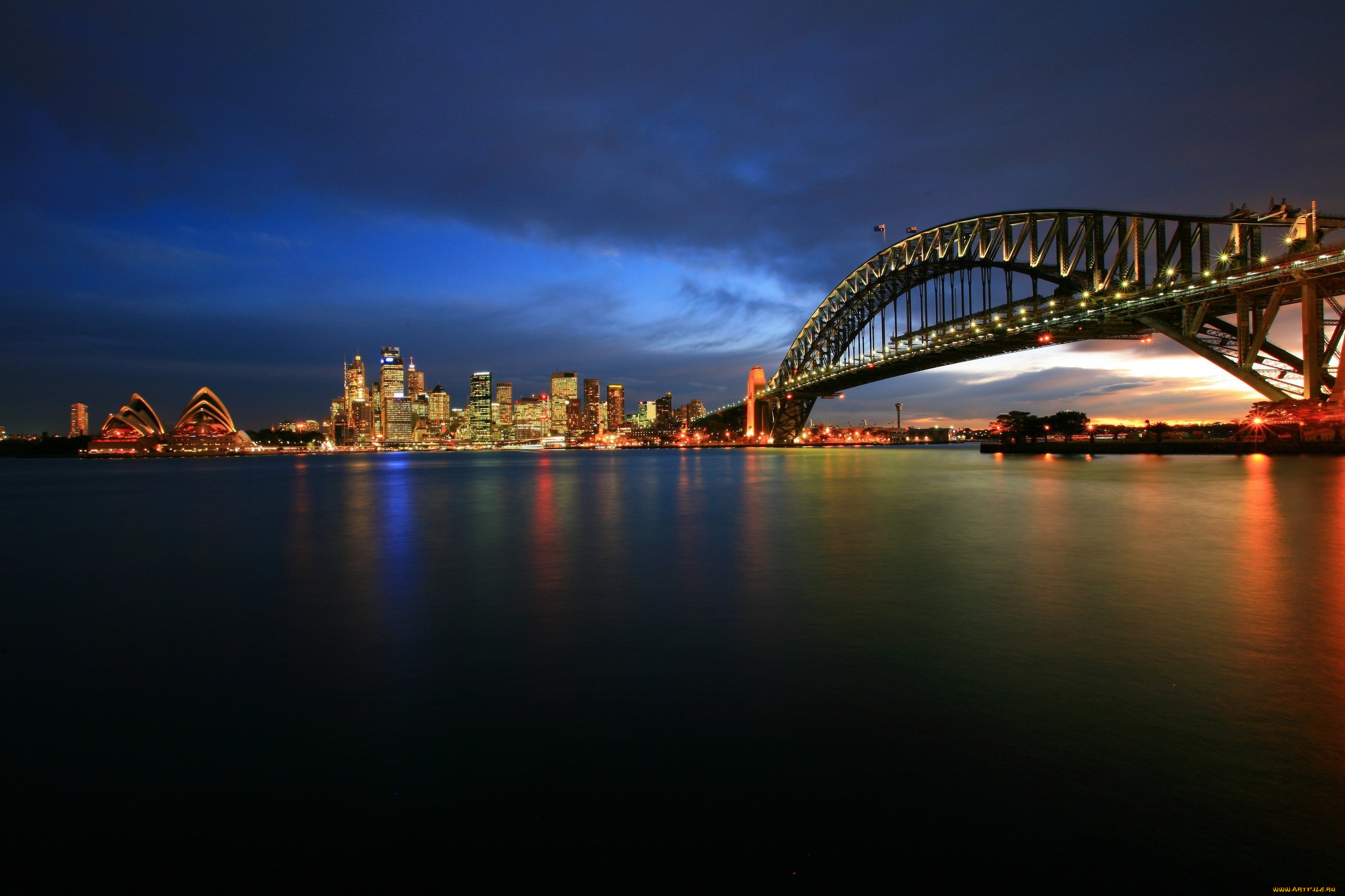 sydney, australia, города, сидней, австралия, ночной, город, здания