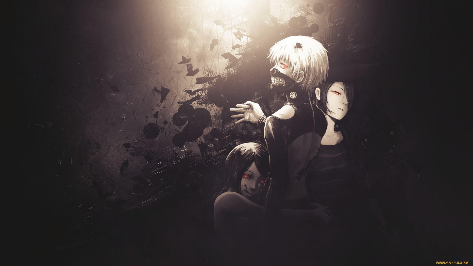 аниме, tokyo, ghoul, kirishima, touka, ken, kaneki, токийский, гуль, tokyo, ghoul, art, anime, rize, kamishiro