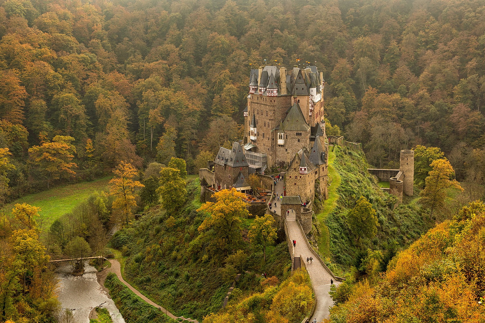 medieval, castle, eltz, города, замки, германии, простор