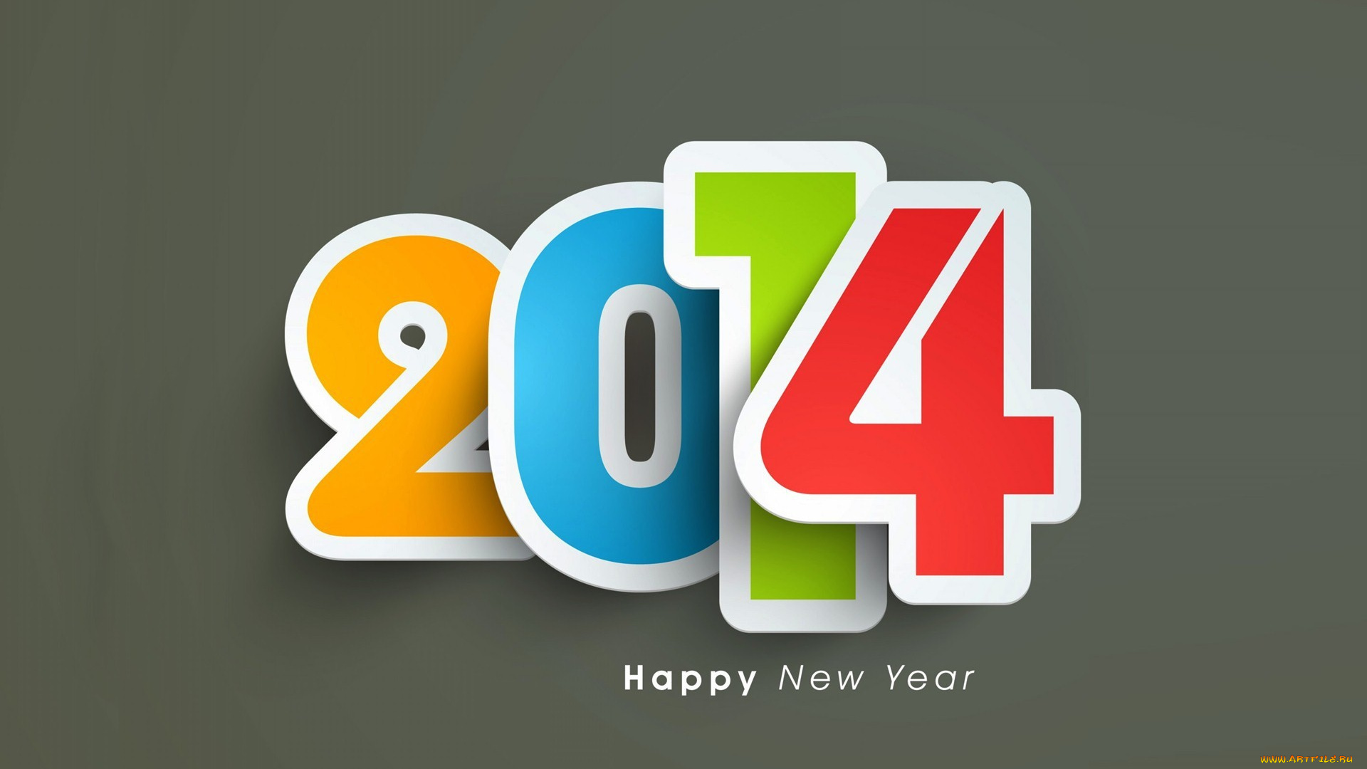 праздничные, векторная, графика, , новый, год, цифры, 2014, пожелание
