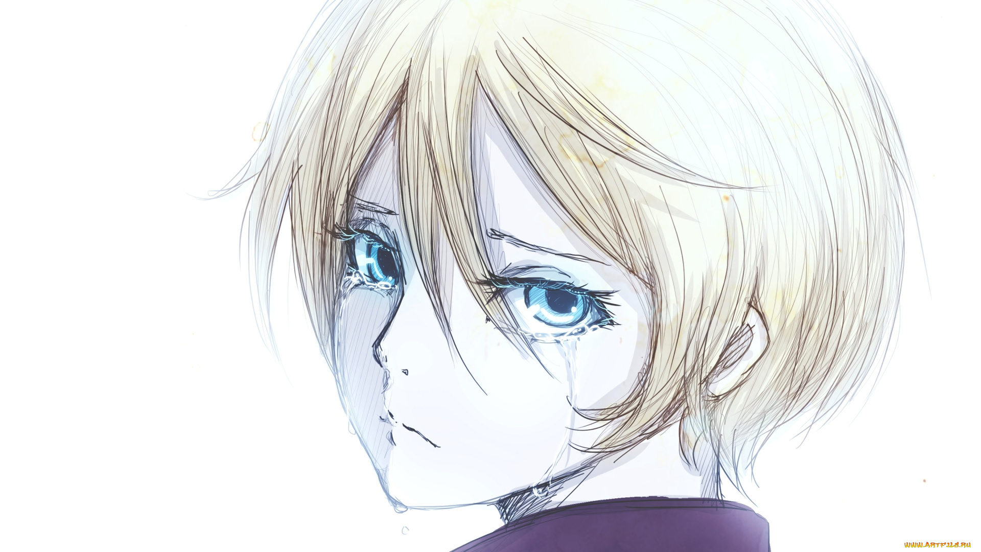 аниме, kuroshitsuji, мальчик, тёмный, дворецкий, плачет, слёзы, black, butler, alois, trancy, алоис, транси, арт, голубые, глаза