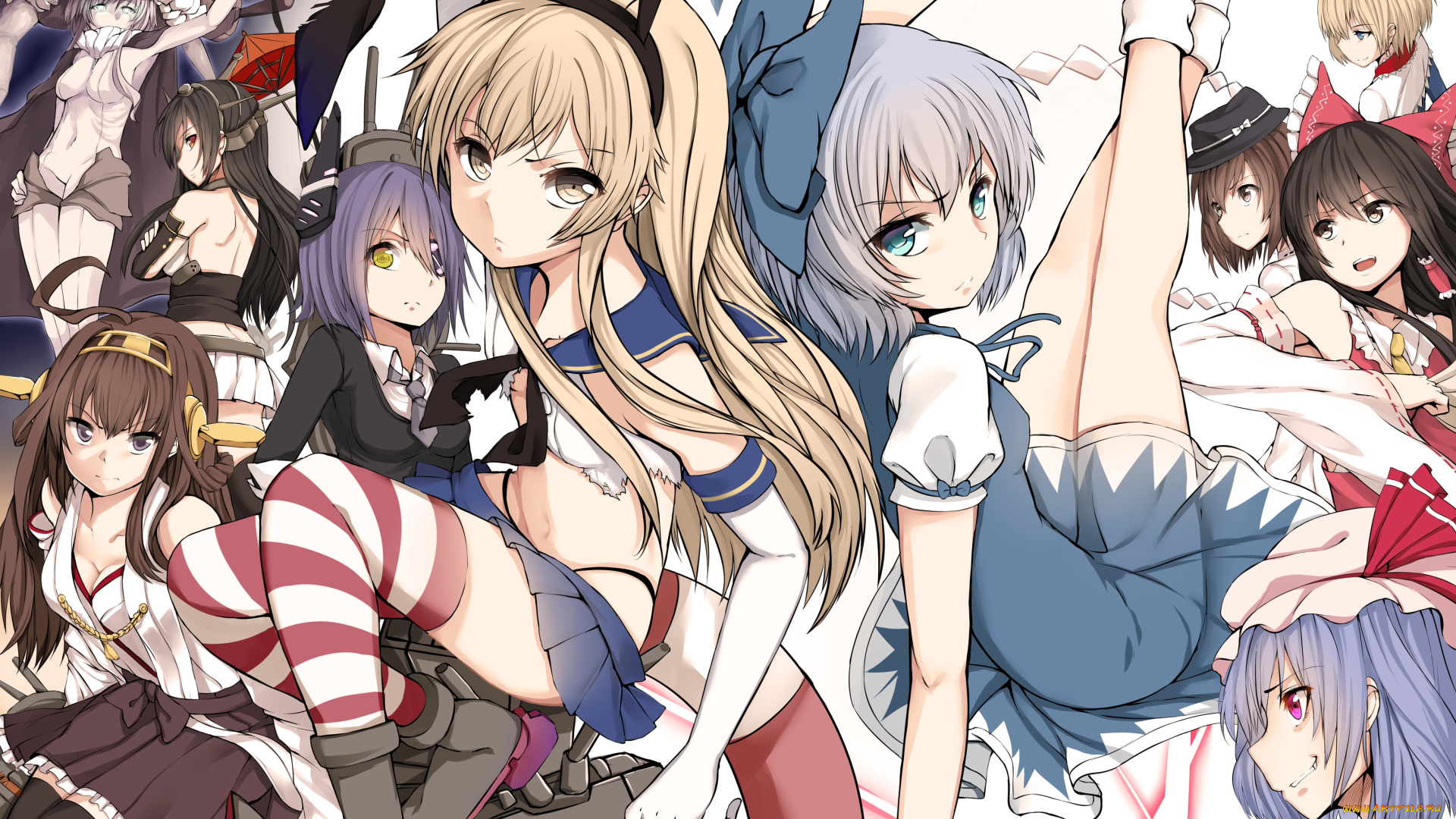аниме, unknown, , другое, девушки, touhou, kantai, collection