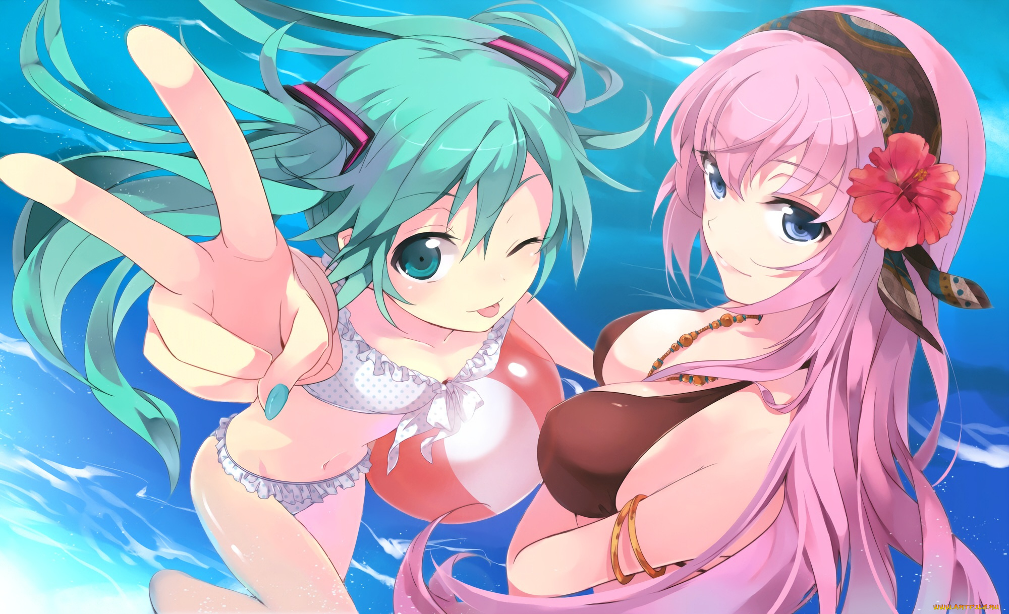 аниме, vocaloid, hatsune, miku, megurine, luka