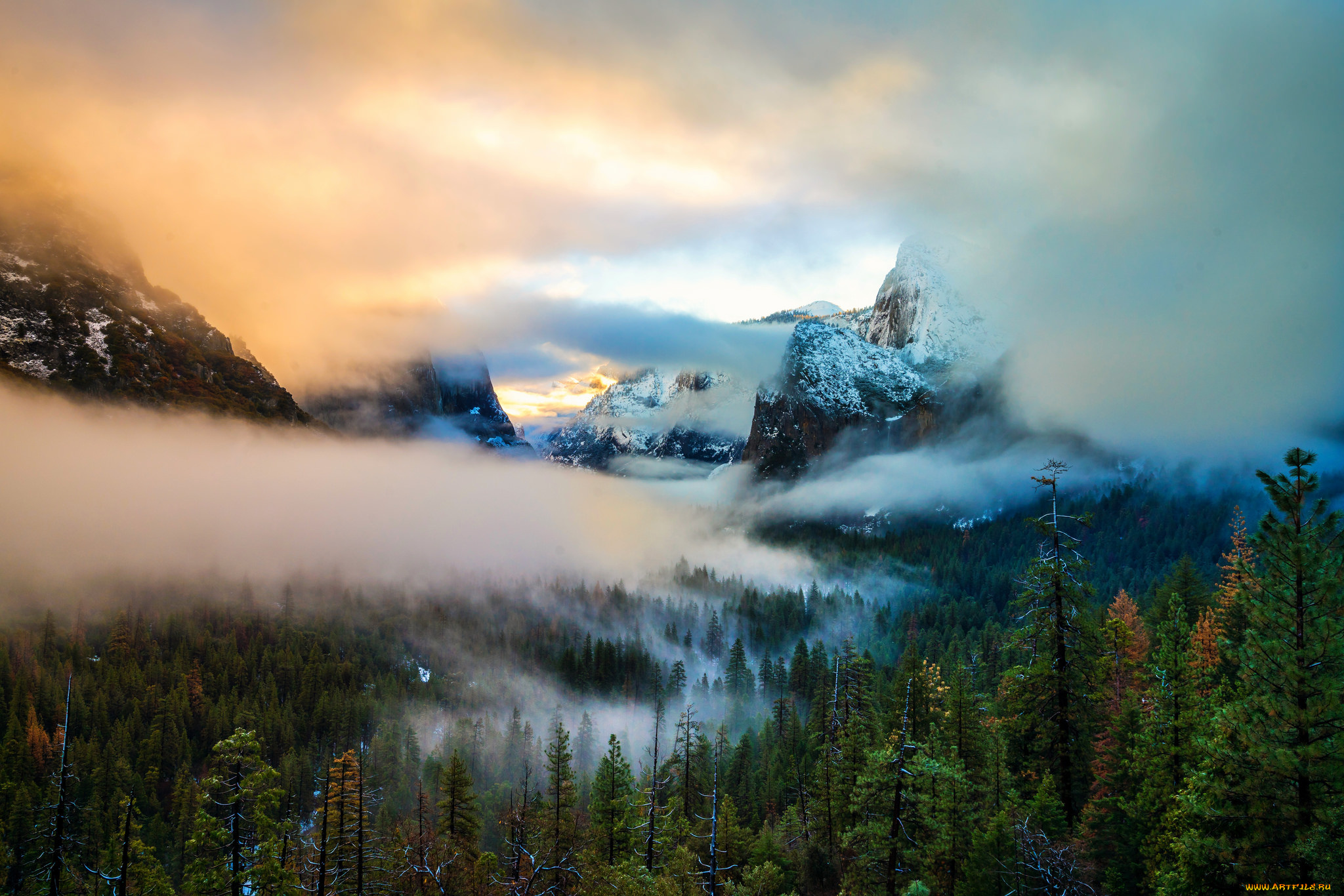 природа скалы горы туман без смс