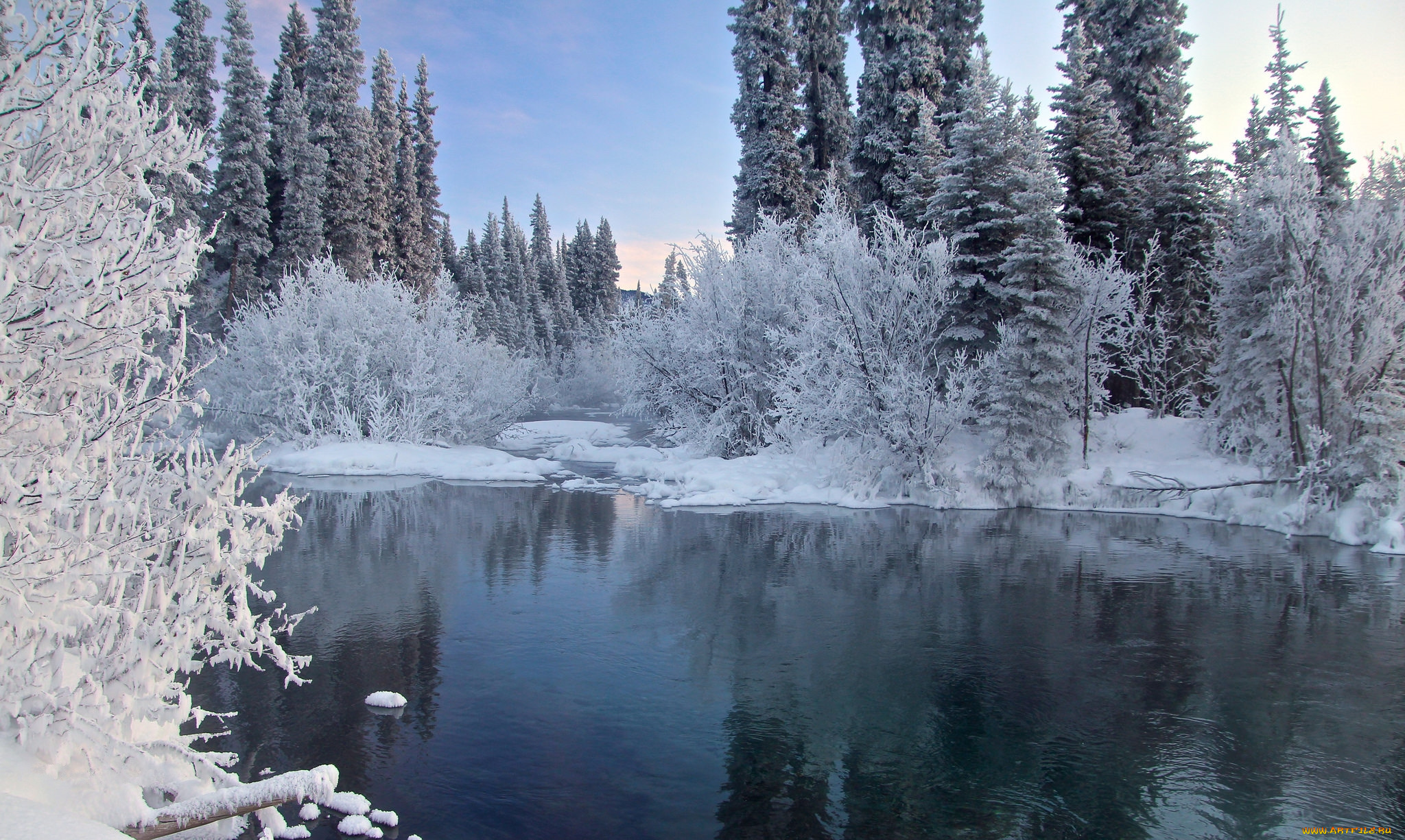 природа, реки, озера, снег, зима