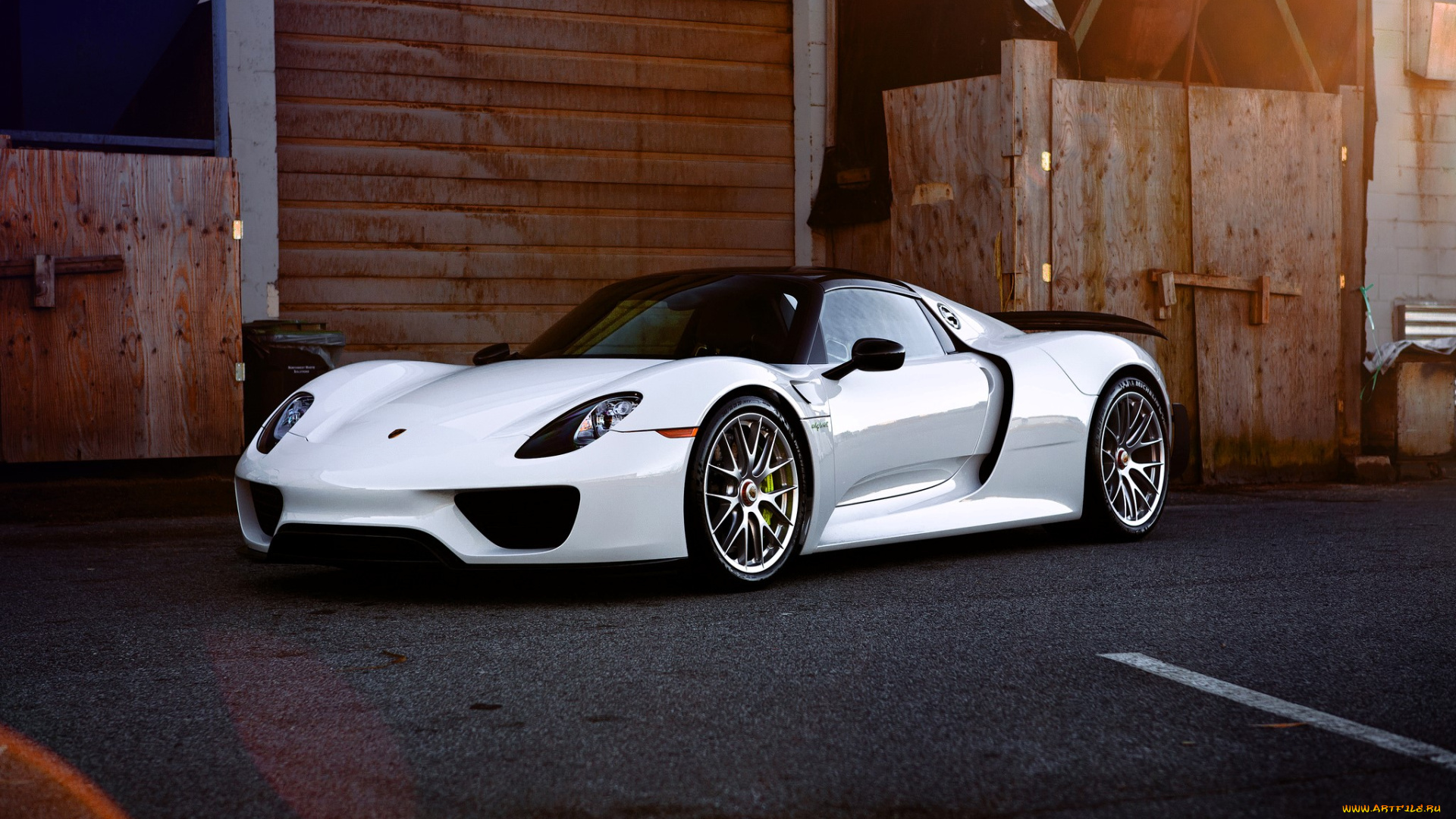 porsche, 918, автомобили, porsche, белый, здание