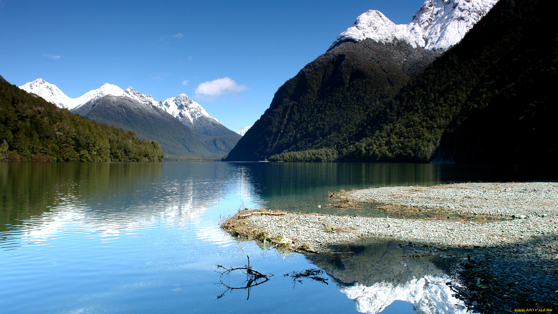 lake, gunn, fiordland, природа, реки, озера, новая, зеландия