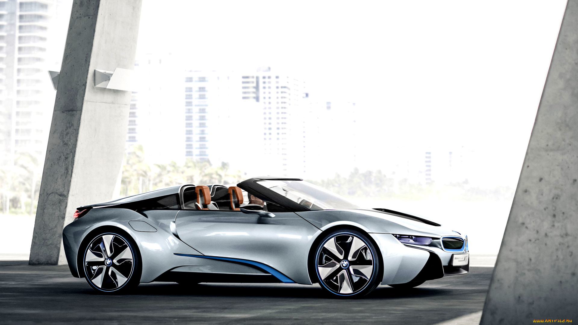 автомобили, bmw, vision, кабриолет, здания