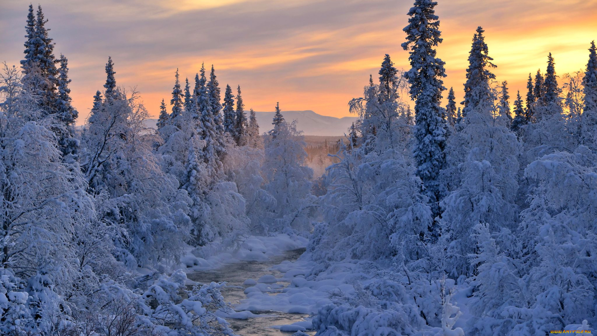 природа, зима, север, снег, заполярье, пейзаж
