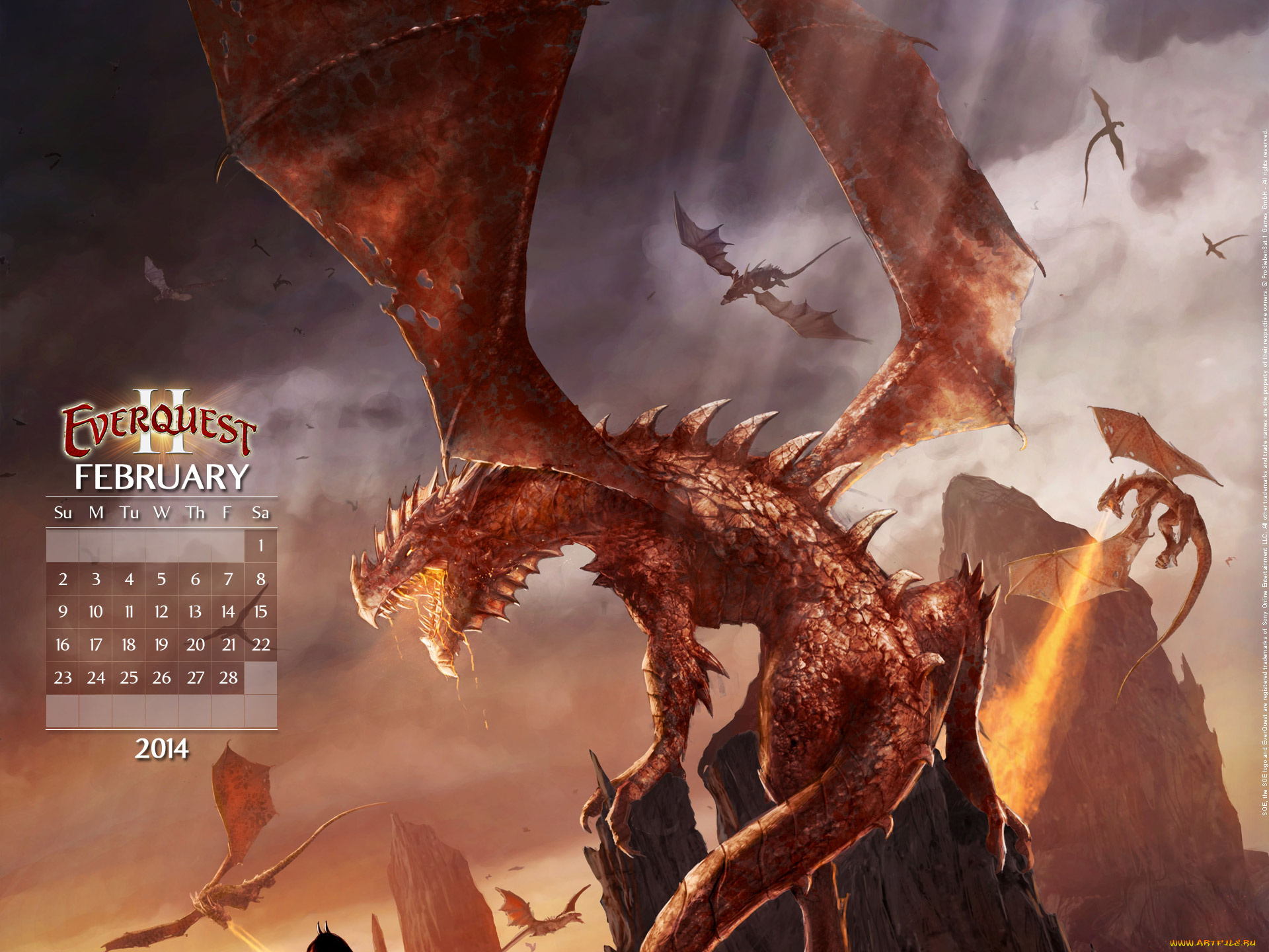 календари, видеоигры, дракон