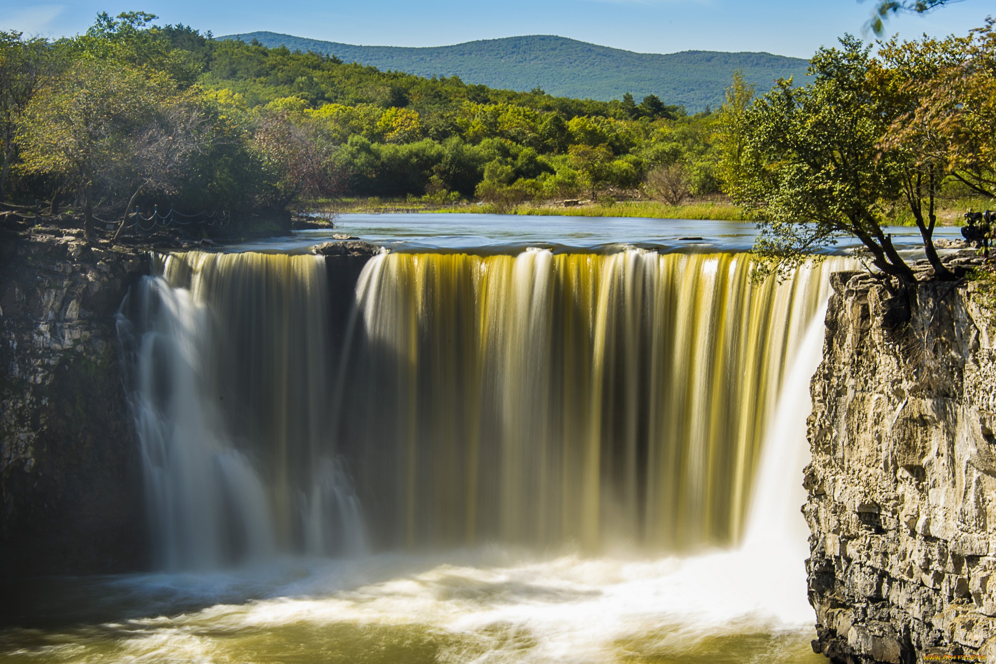 природа, водопады, поток, вода